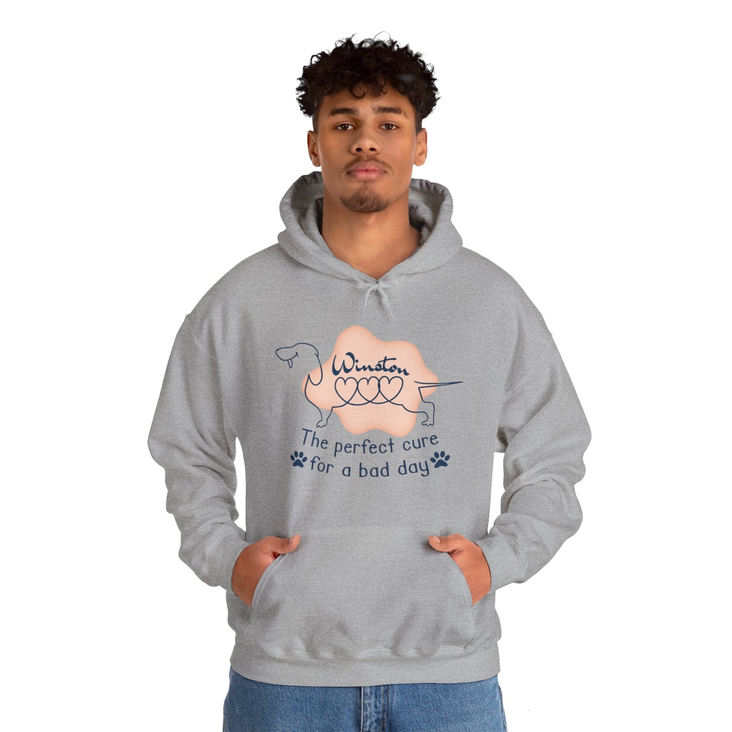 Sudadera con capucha personalizada con nombre de perro salchicha - Sudadera con capucha unisex