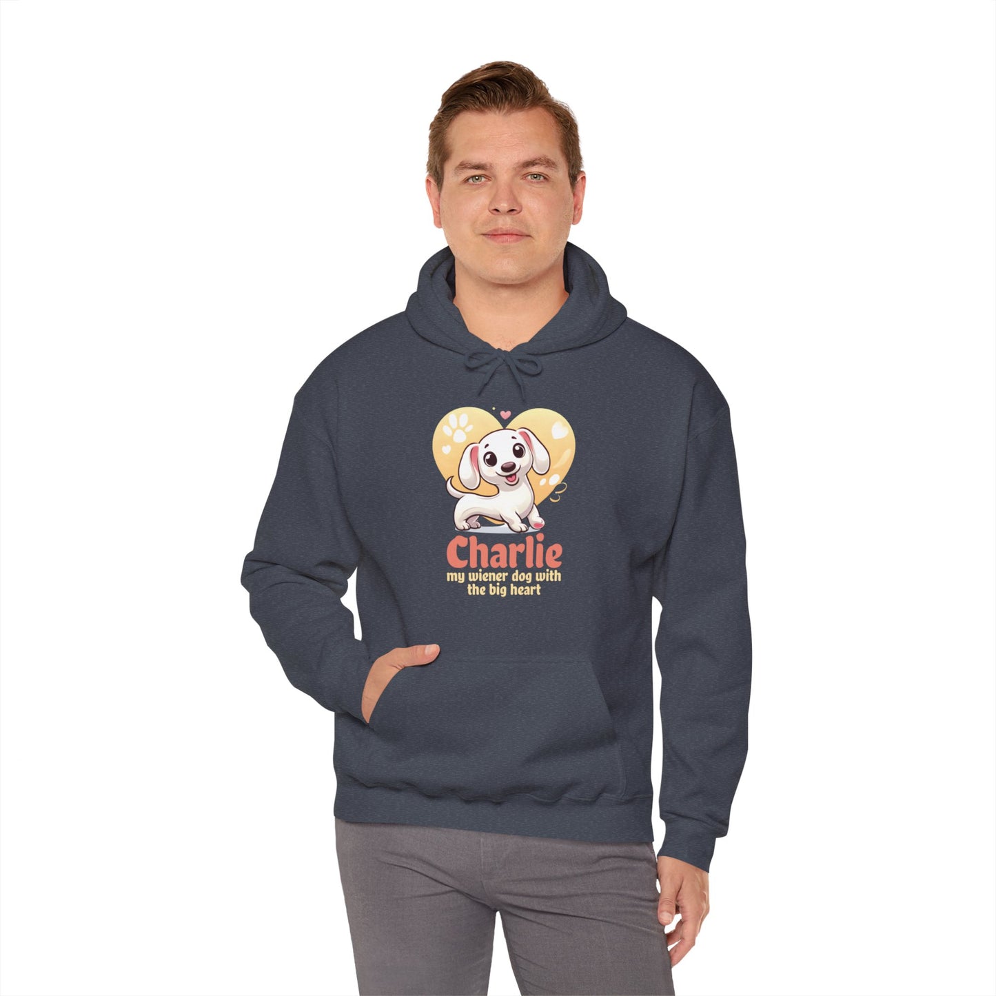 Sudadera con capucha personalizada con nombre de perro salchicha - Sudadera con capucha unisex