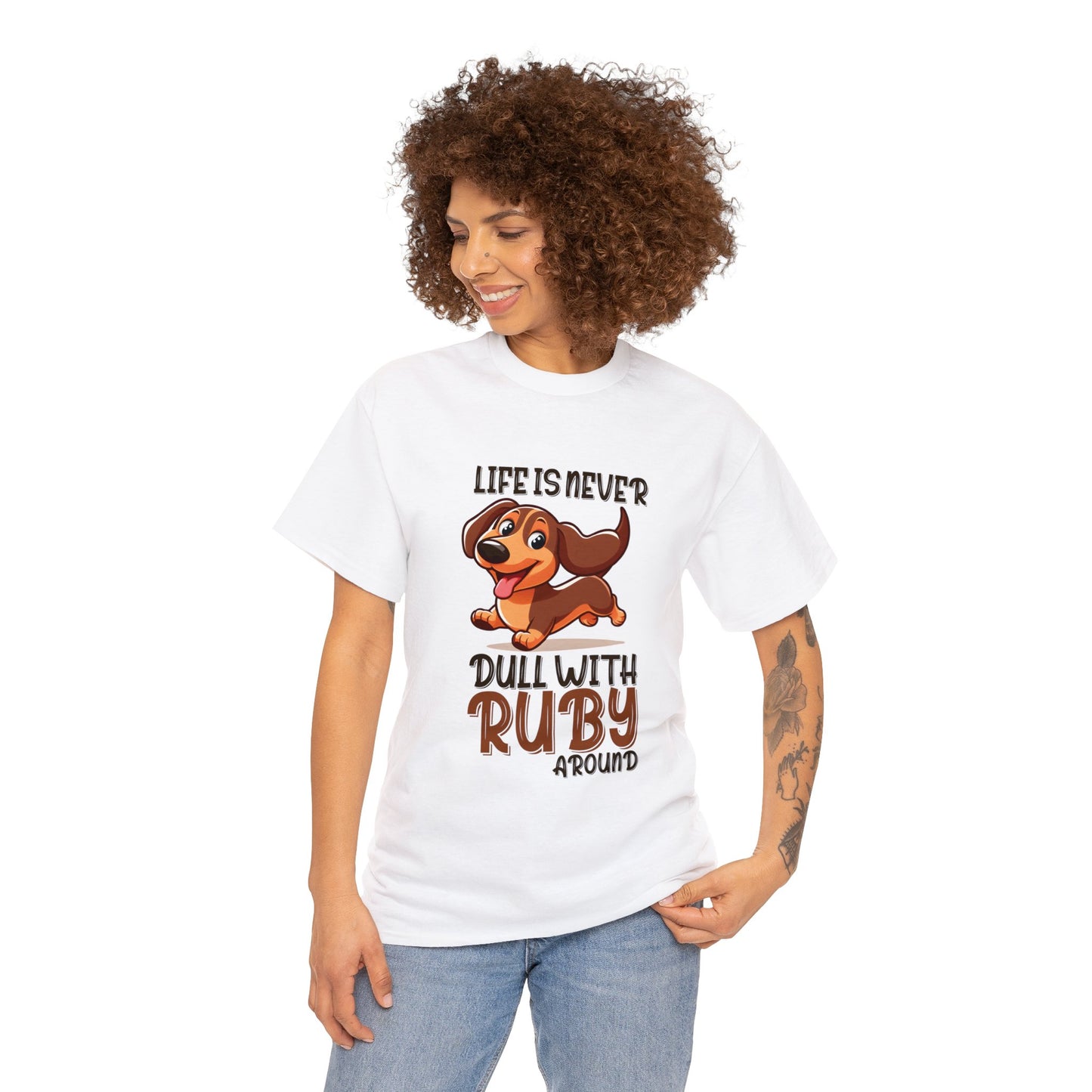 Camiseta personalizada con nombre de perro salchicha