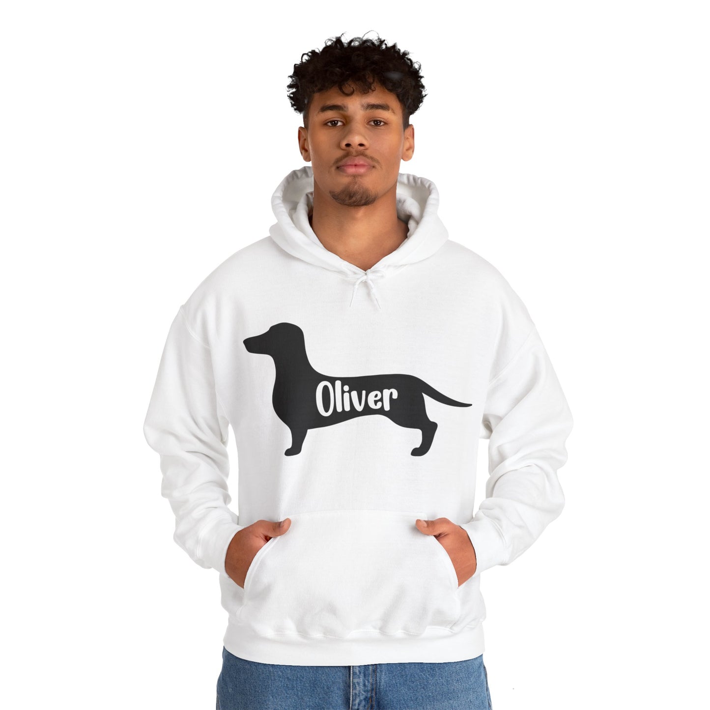 Sudadera con capucha personalizada con nombre de perro salchicha - Sudadera con capucha unisex