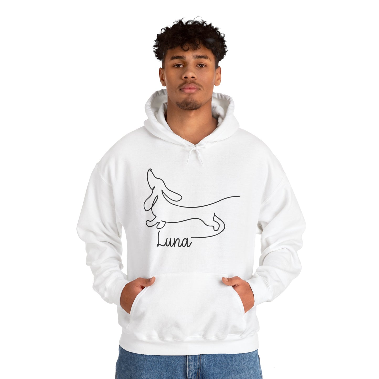 Sudadera con capucha personalizada con nombre de perro salchicha - Sudadera con capucha unisex