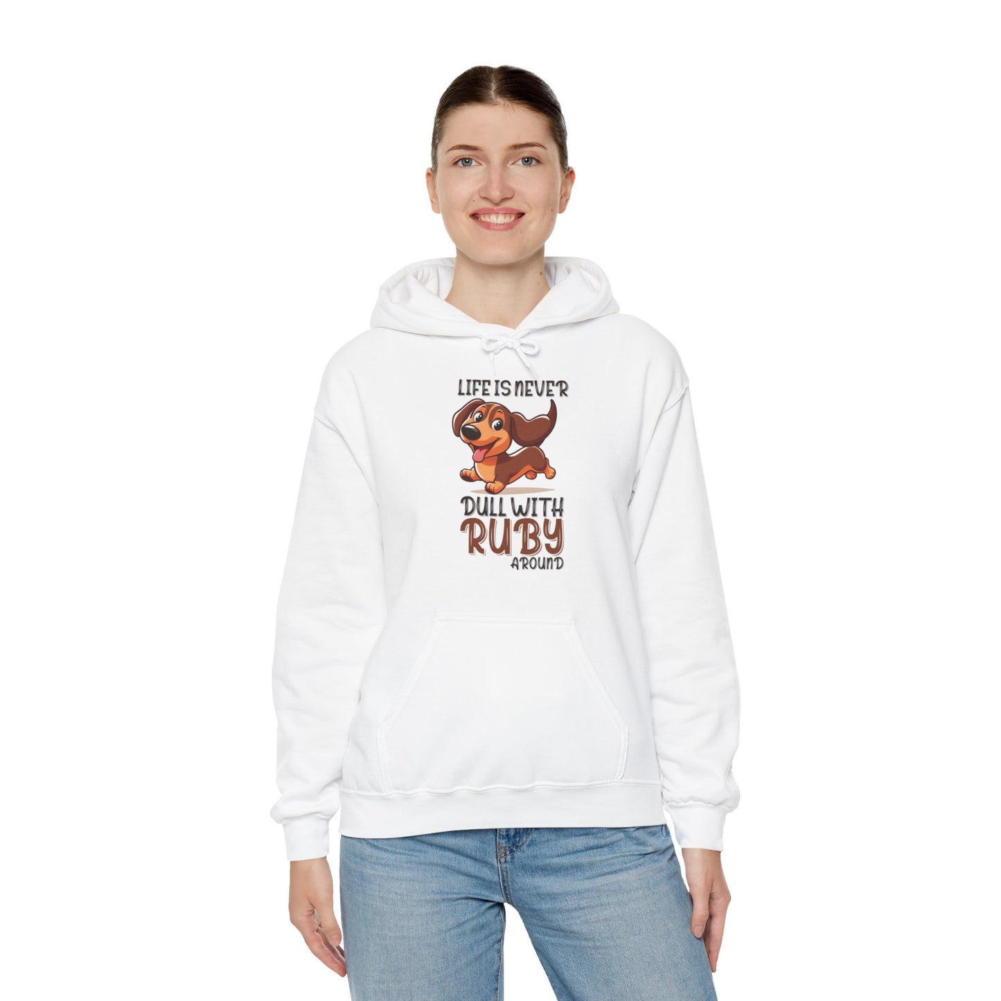 Sudadera con capucha personalizada con nombre de perro salchicha - Sudadera con capucha unisex