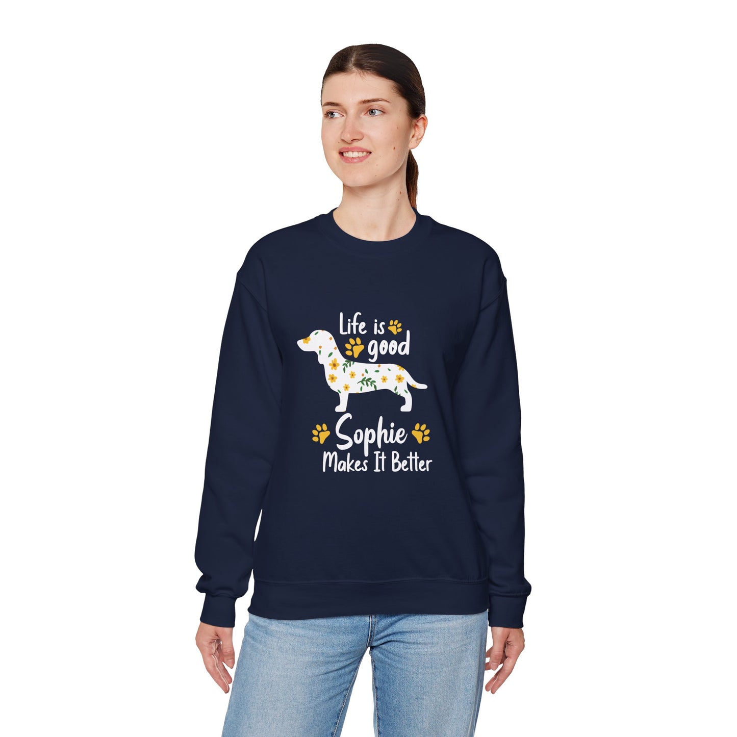 Sudadera personalizada con nombre de perro salchicha - Sudadera unisex