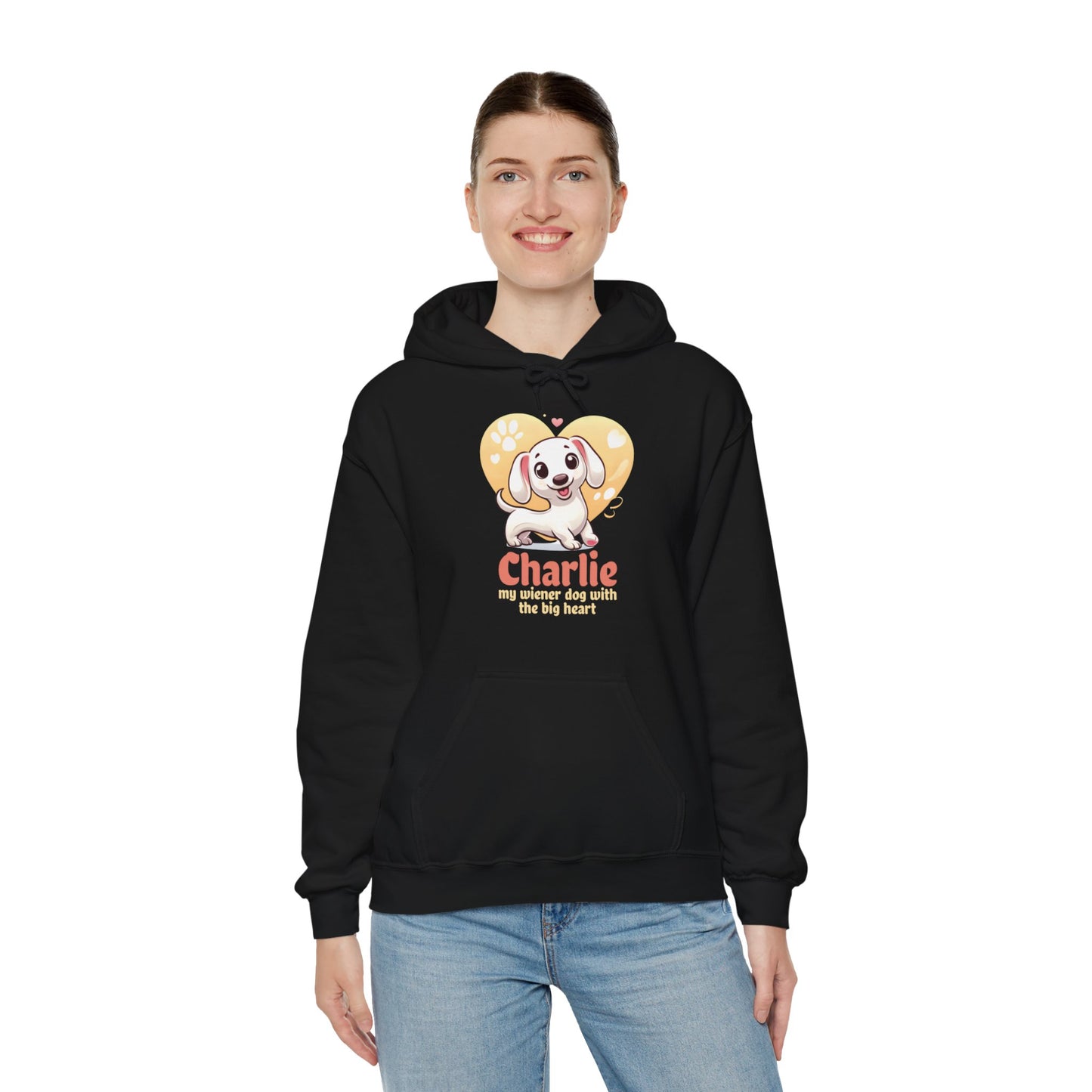 Sudadera con capucha personalizada con nombre de perro salchicha - Sudadera con capucha unisex