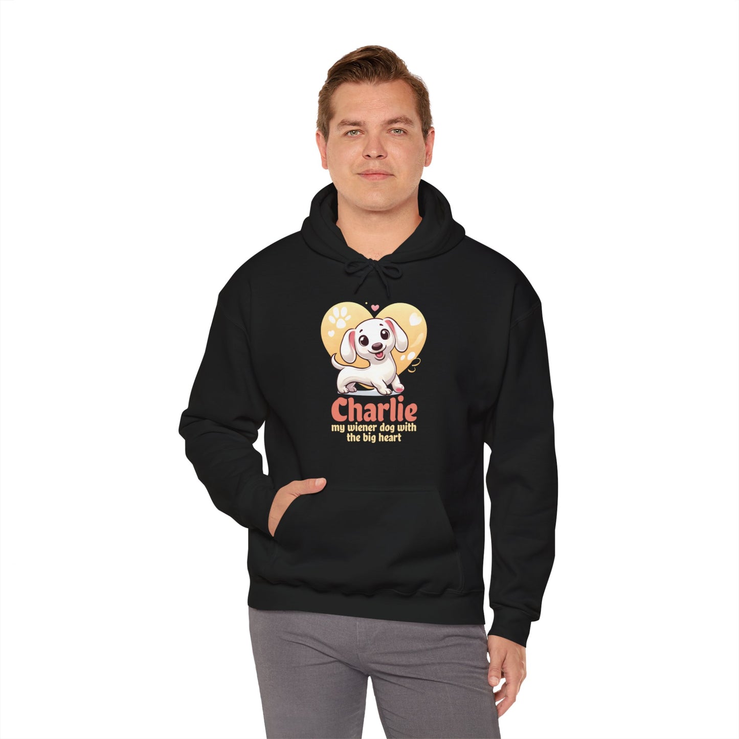 Sudadera con capucha personalizada con nombre de perro salchicha - Sudadera con capucha unisex