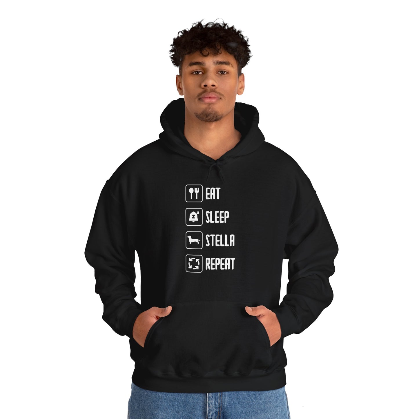Sudadera con capucha personalizada con nombre de perro salchicha - Sudadera con capucha unisex