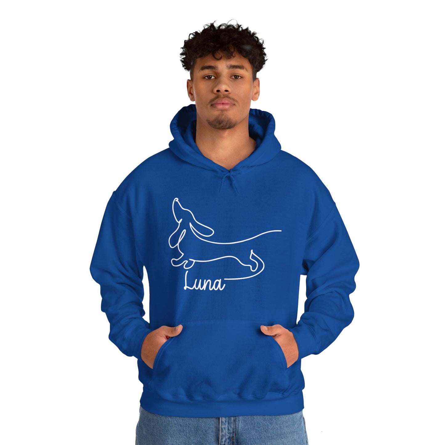 Sudadera con capucha personalizada con nombre de perro salchicha - Sudadera con capucha unisex