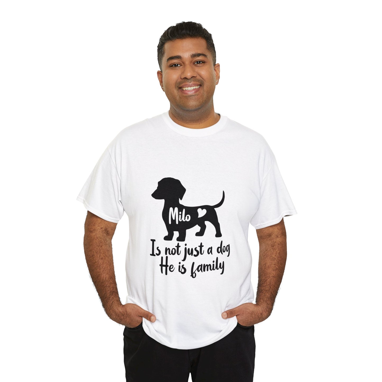 Mi familia - Camiseta personalizada con nombre de perro salchicha
