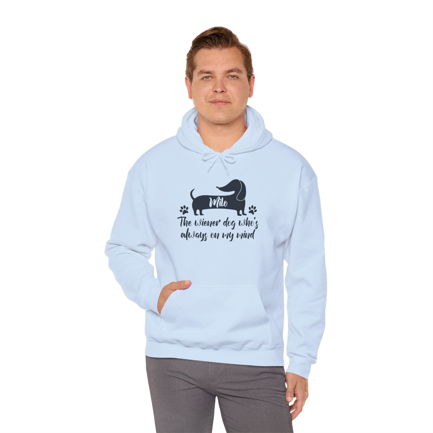 Sudadera con capucha personalizada con nombre de perro salchicha - Sudadera con capucha unisex
