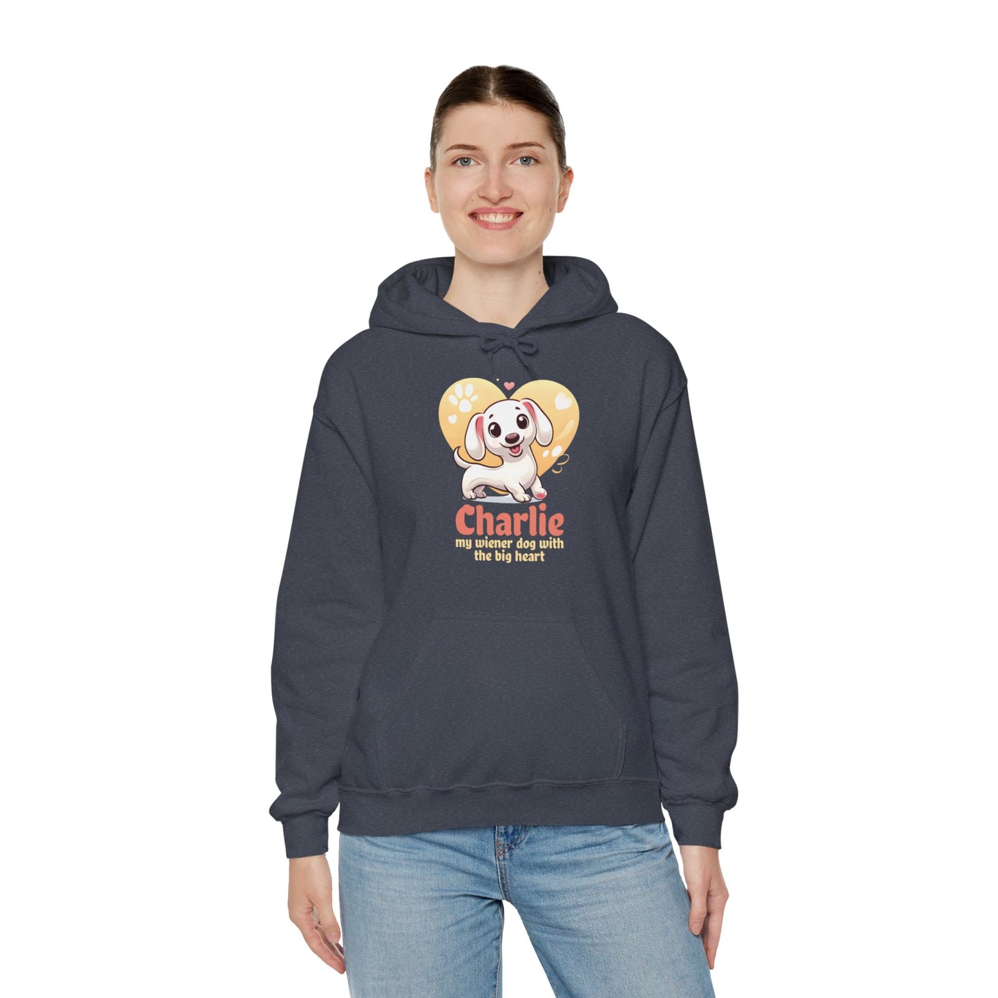 Sudadera con capucha personalizada con nombre de perro salchicha - Sudadera con capucha unisex