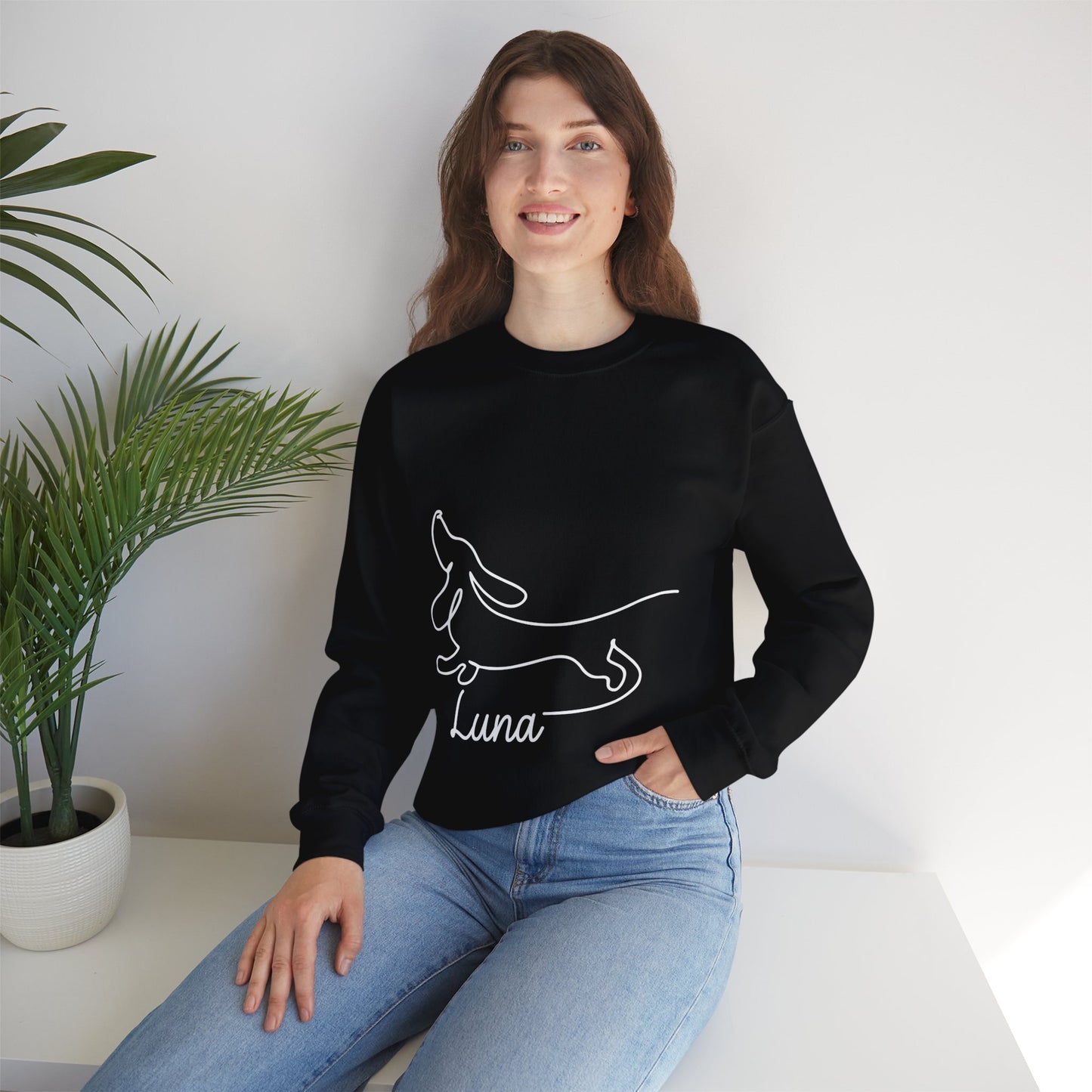 Sudadera personalizada con nombre dachshund - Sudadera unisex para amantes de Dachshund