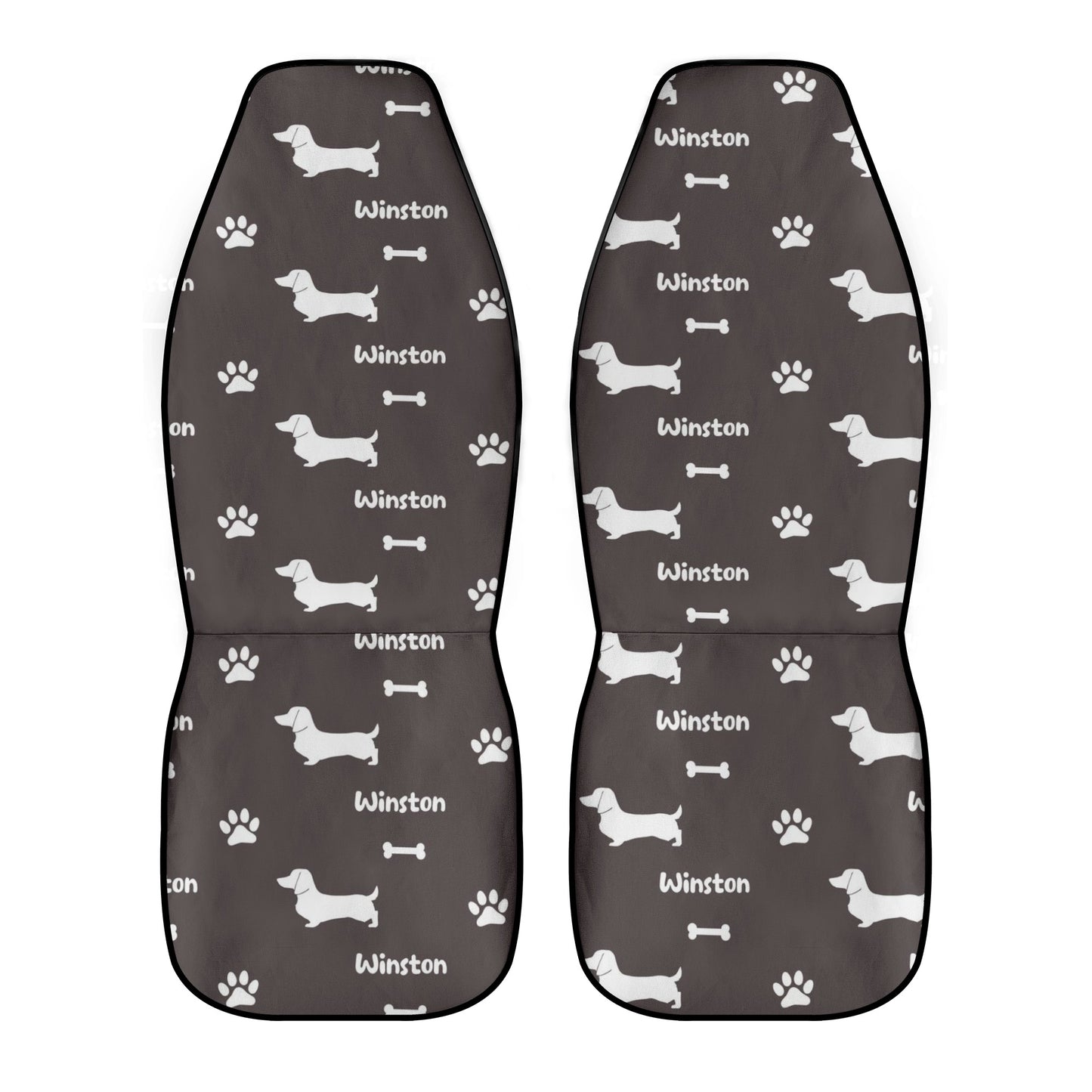 Funda de asiento de coche personalizada con nombre de Dachshunds - Funda de asiento de coche (2 piezas)