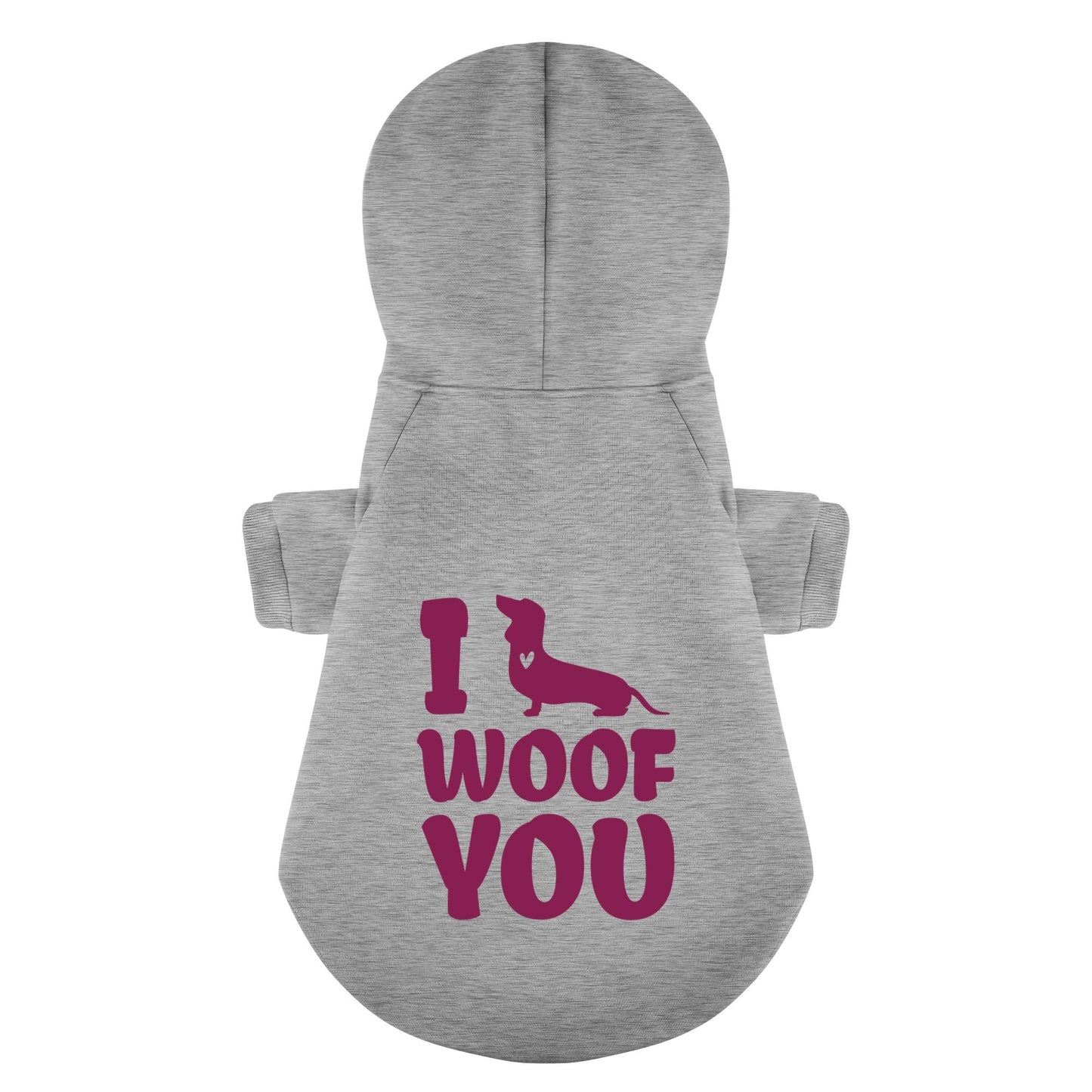 I WOOF YOU - Personalized Dachshund Hoodies with Funny Quotes – Stylish, Cozy, and Premium 100% Cotton