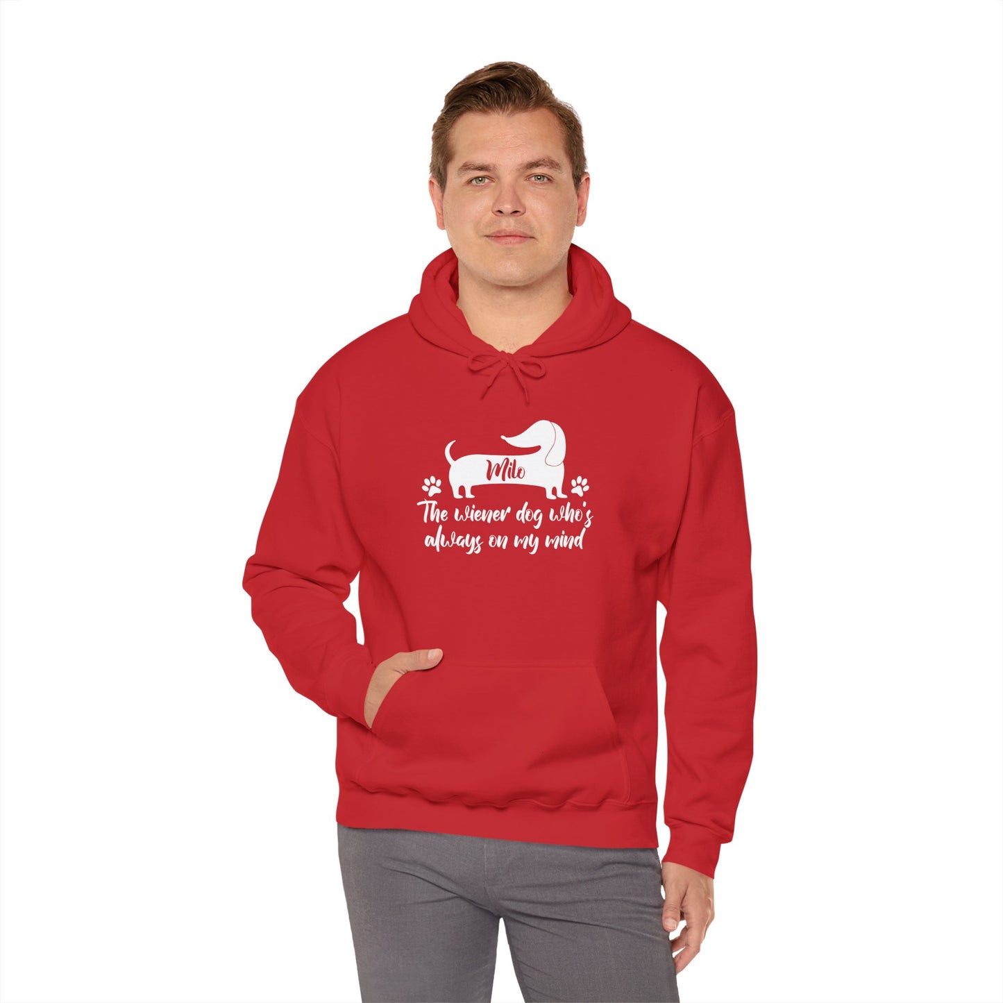 Sudadera con capucha personalizada con nombre de perro salchicha - Sudadera con capucha unisex