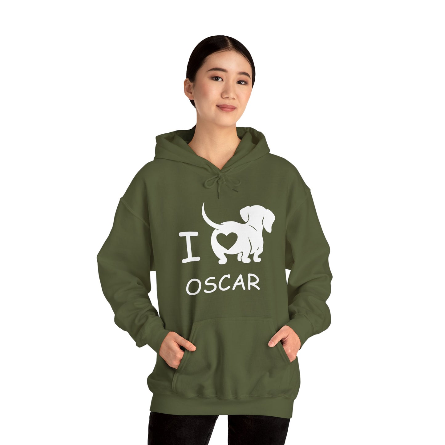 Sudadera con capucha personalizada con nombre de perro salchicha - Sudadera con capucha unisex
