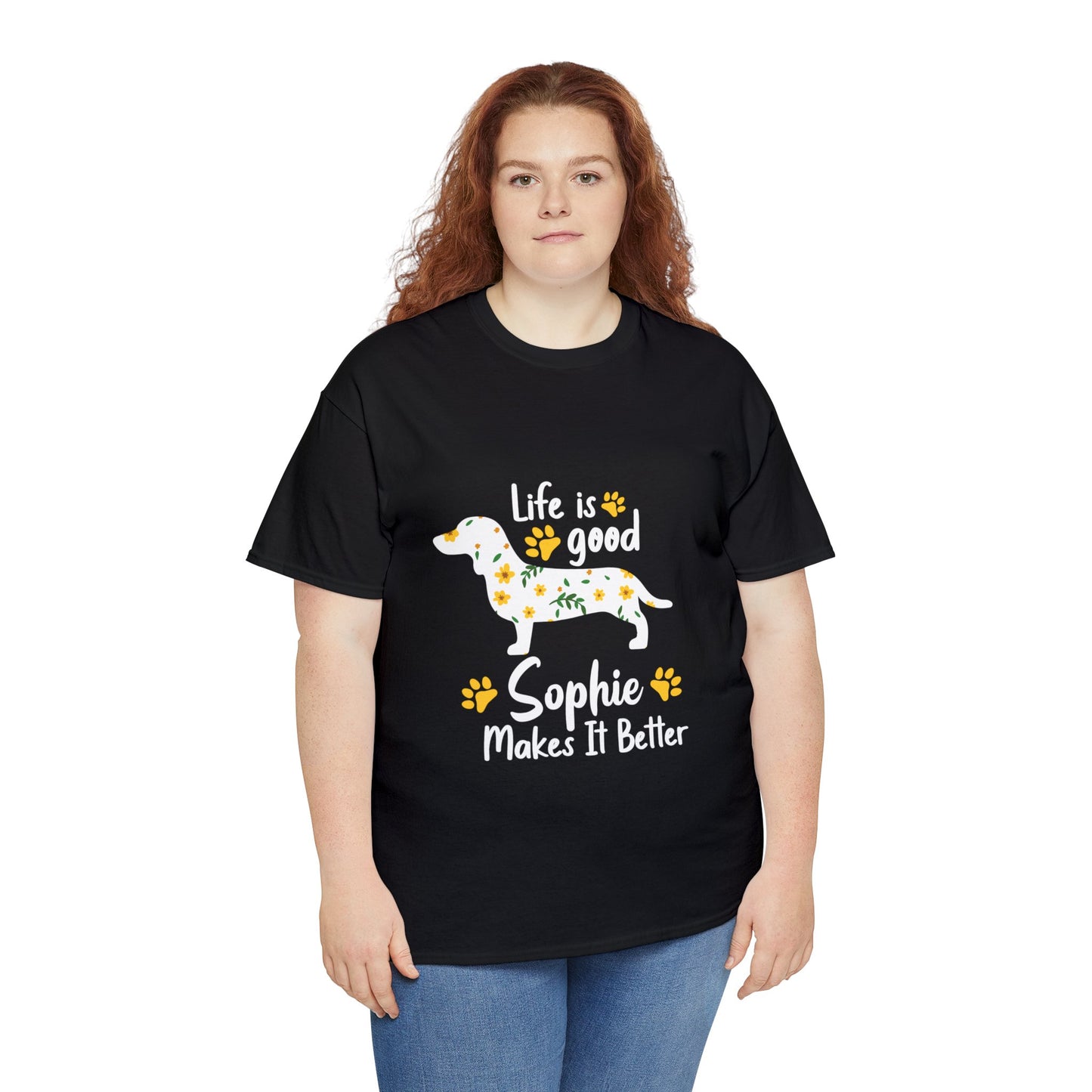 Camiseta personalizada con nombre de perro salchicha