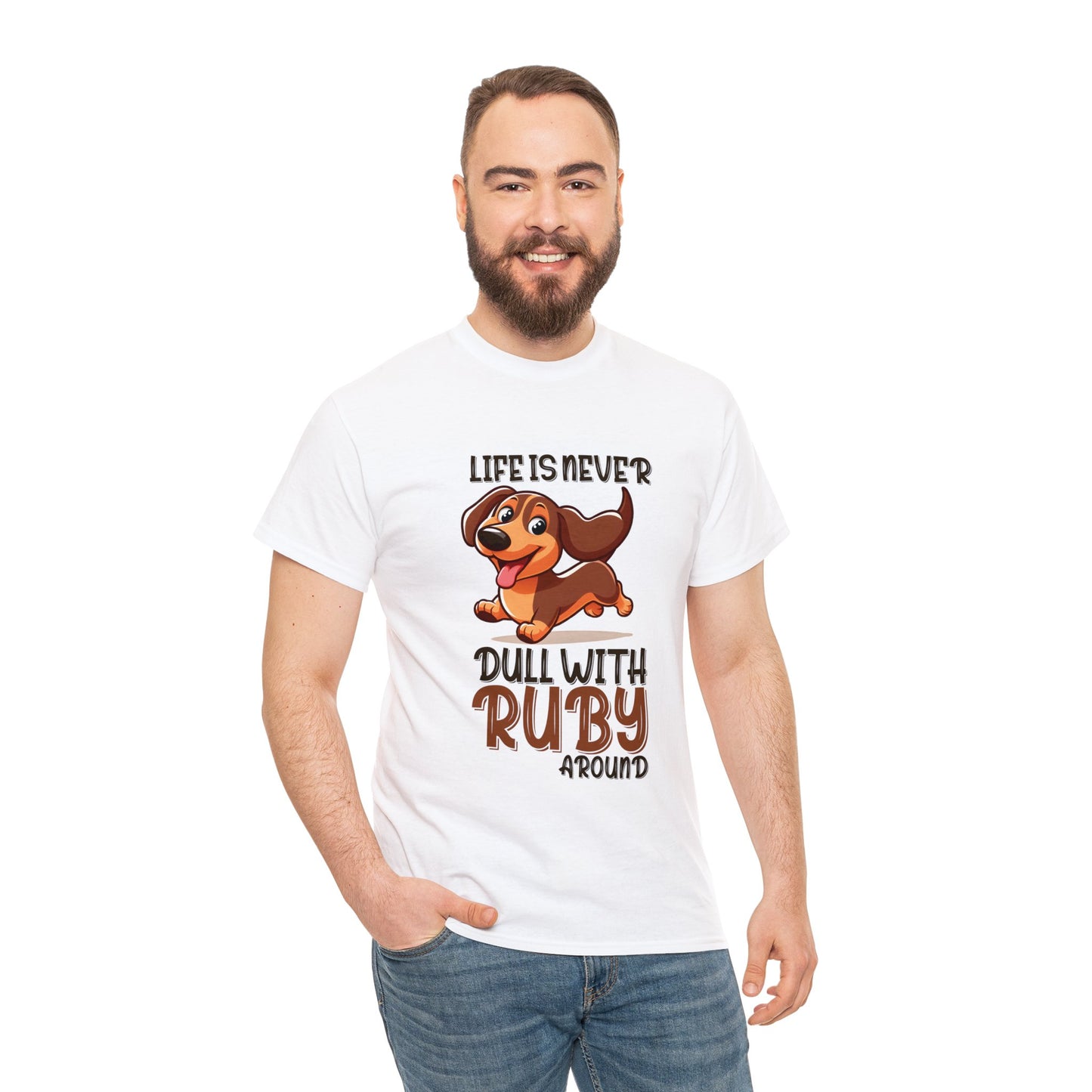 Camiseta personalizada con nombre de perro salchicha