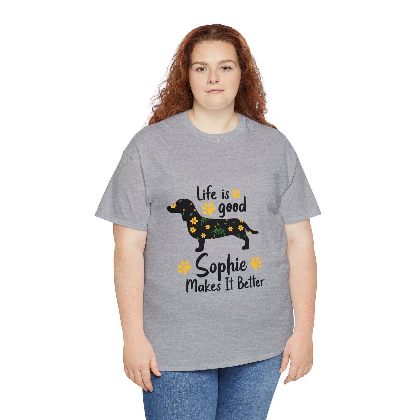Camiseta personalizada con nombre de perro salchicha