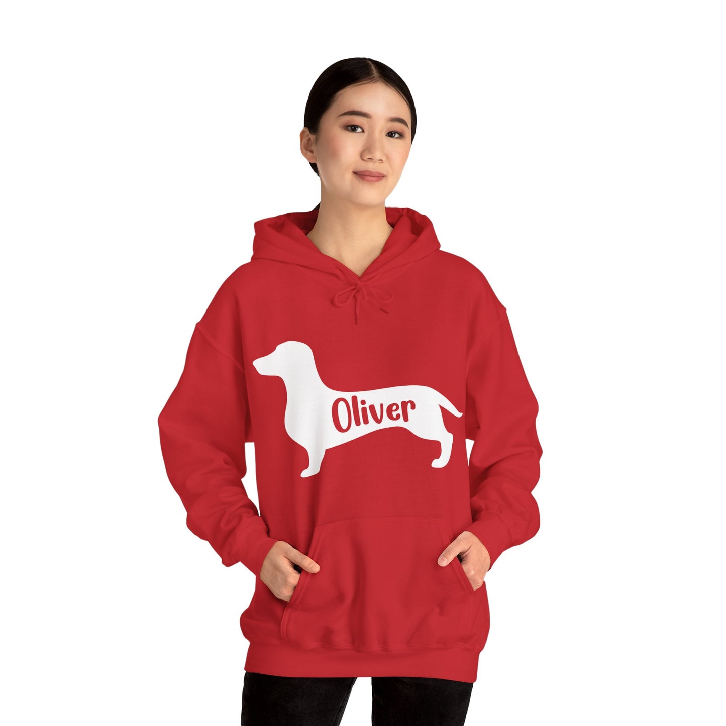 Sudadera con capucha personalizada con nombre de perro salchicha - Sudadera con capucha unisex