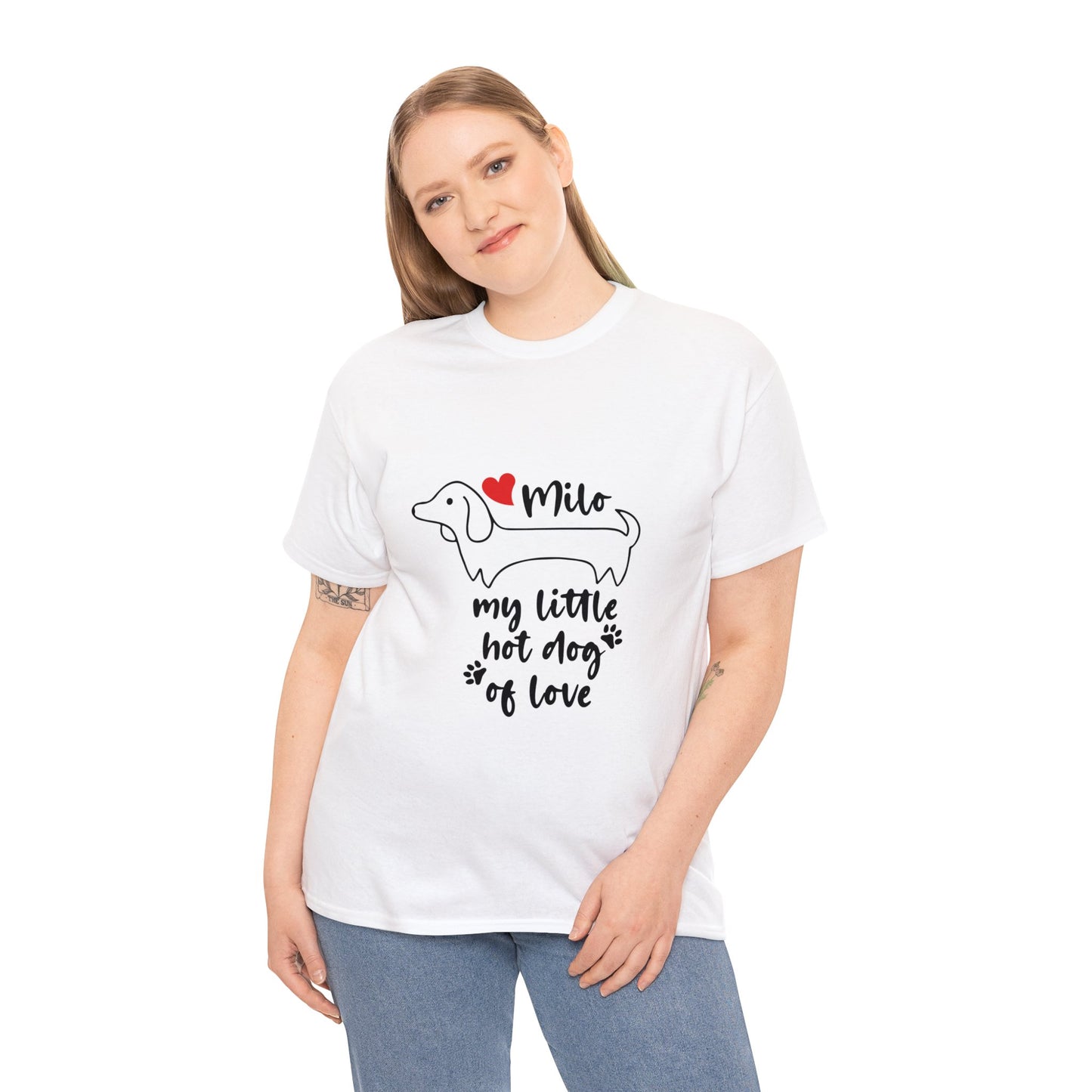 Camiseta personalizada con nombre de perro salchicha