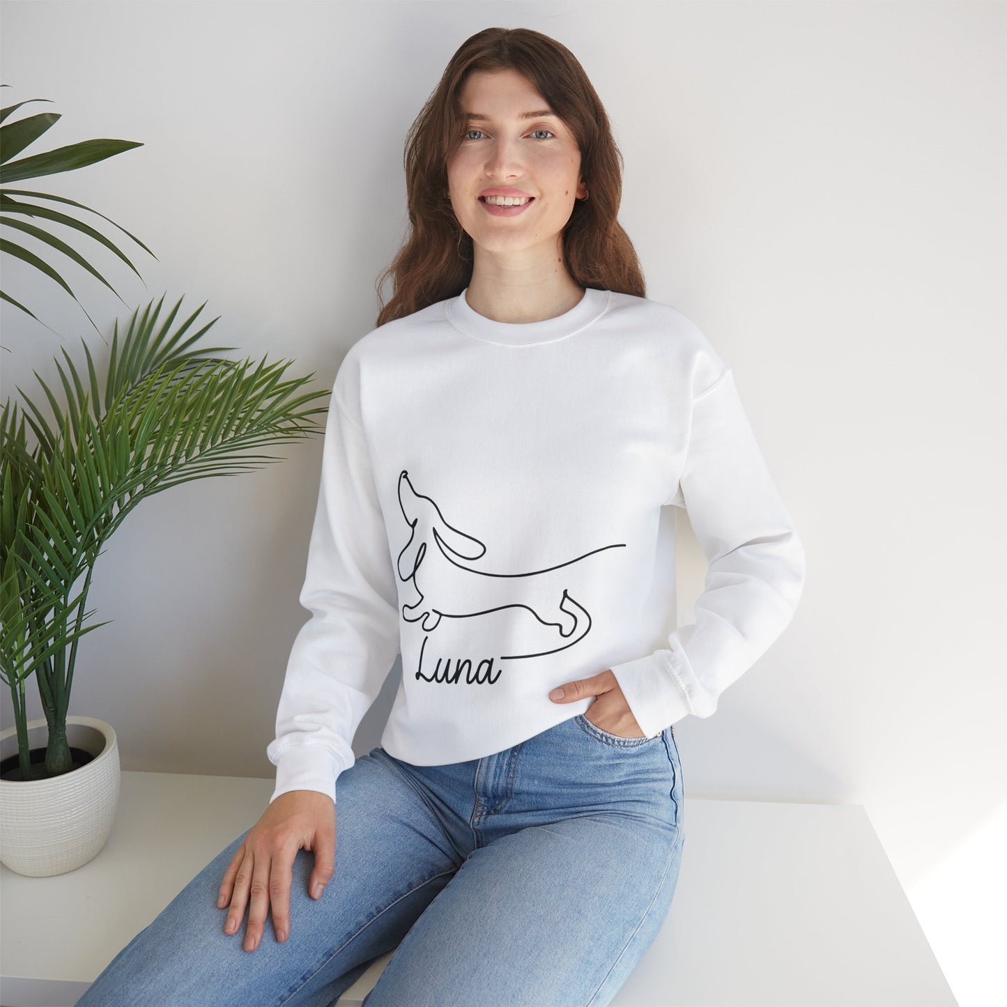 Sudadera personalizada con nombre dachshund - Sudadera unisex para amantes de Dachshund