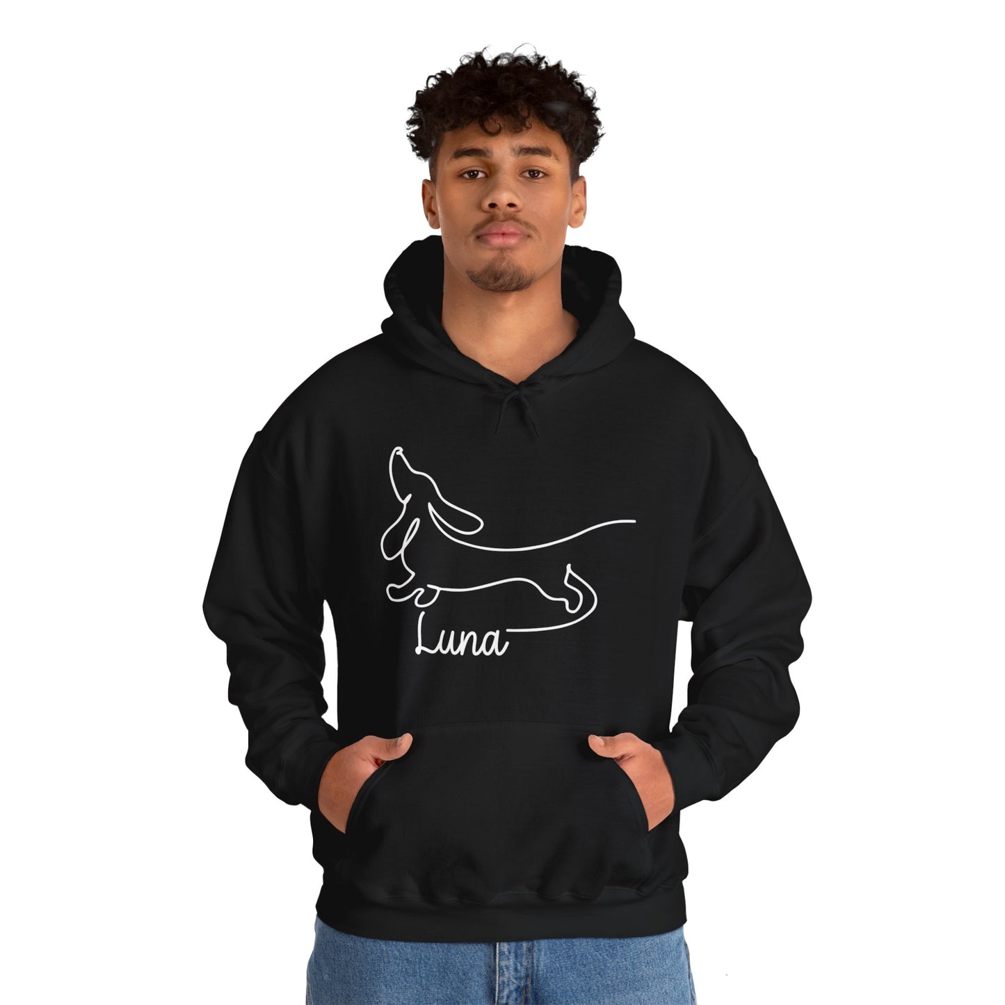 Sudadera con capucha personalizada con nombre de perro salchicha - Sudadera con capucha unisex