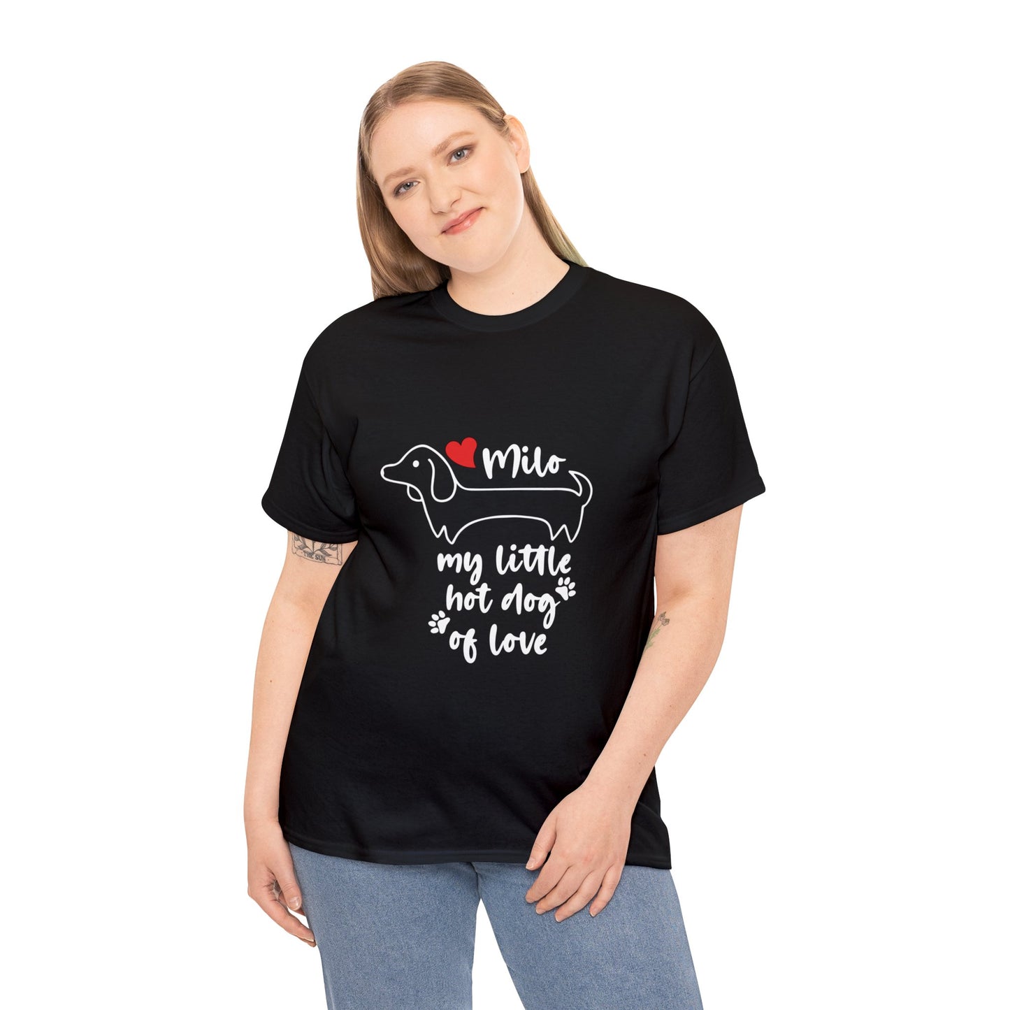 Camiseta personalizada con nombre de perro salchicha