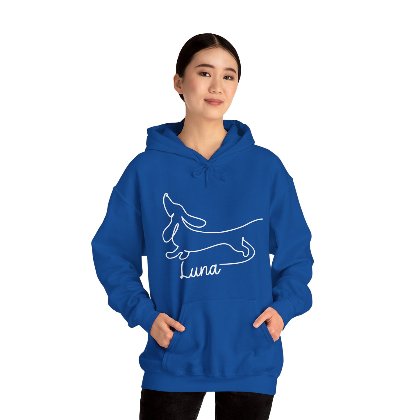 Sudadera con capucha personalizada con nombre de perro salchicha - Sudadera con capucha unisex