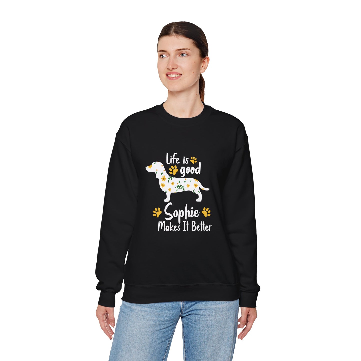 Sudadera personalizada con nombre de perro salchicha - Sudadera unisex