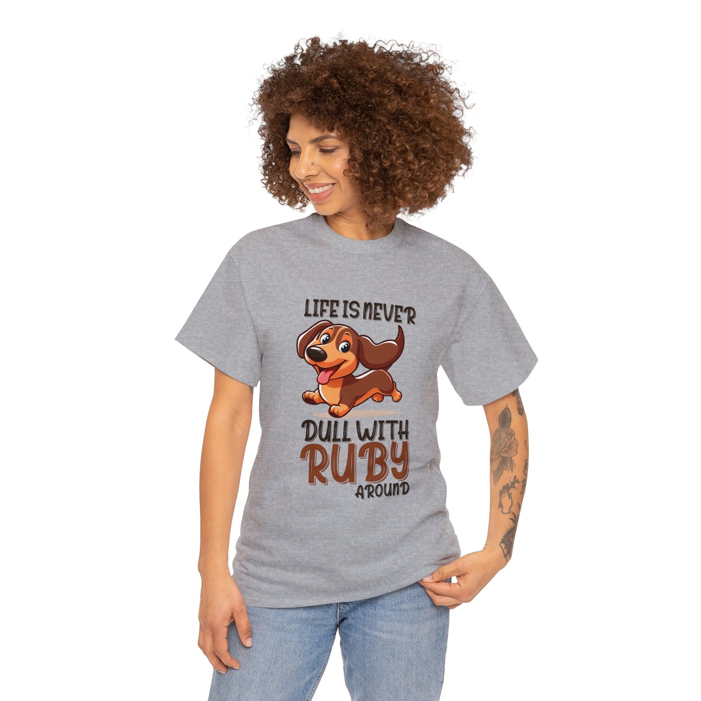Camiseta personalizada con nombre de perro salchicha