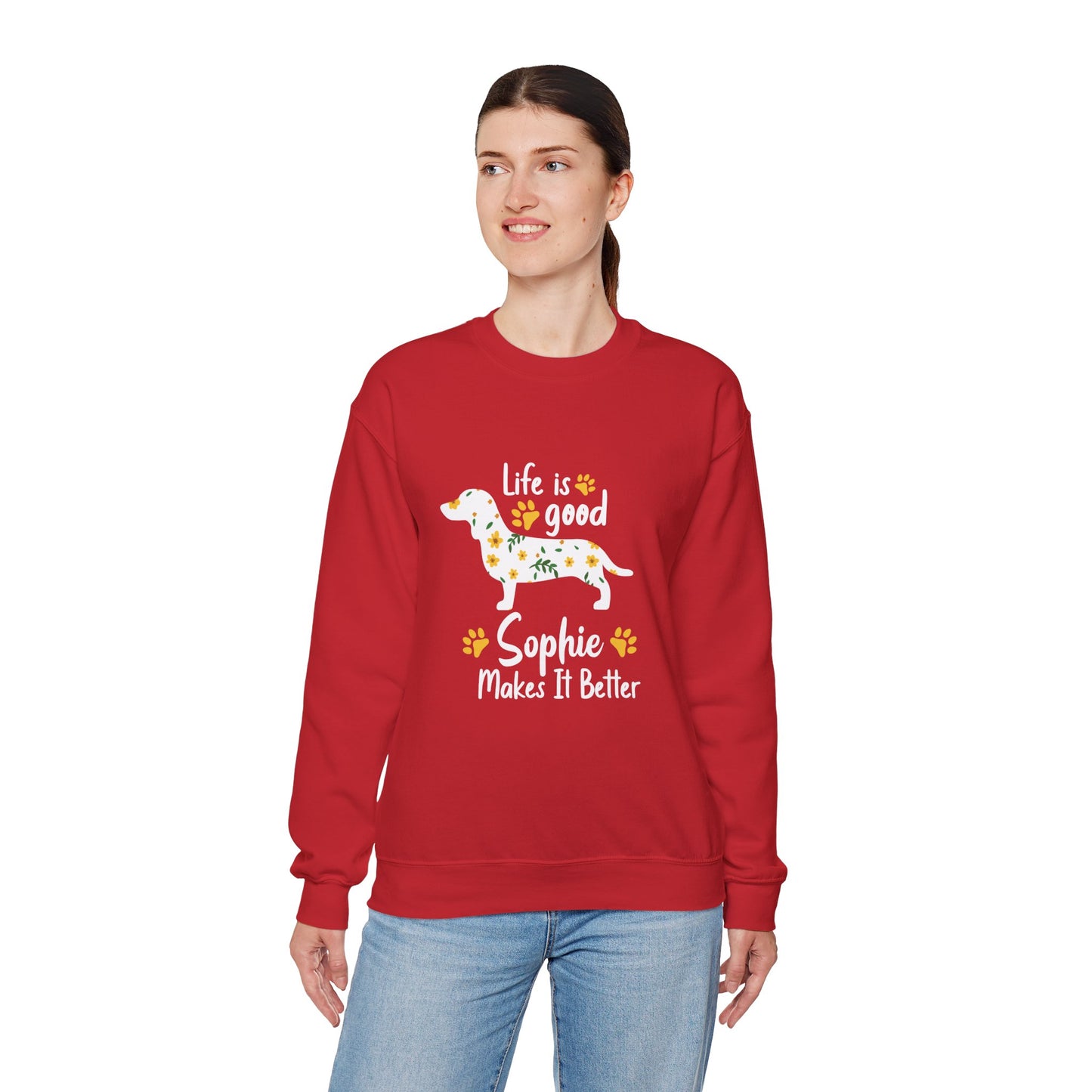 Sudadera personalizada con nombre de perro salchicha - Sudadera unisex