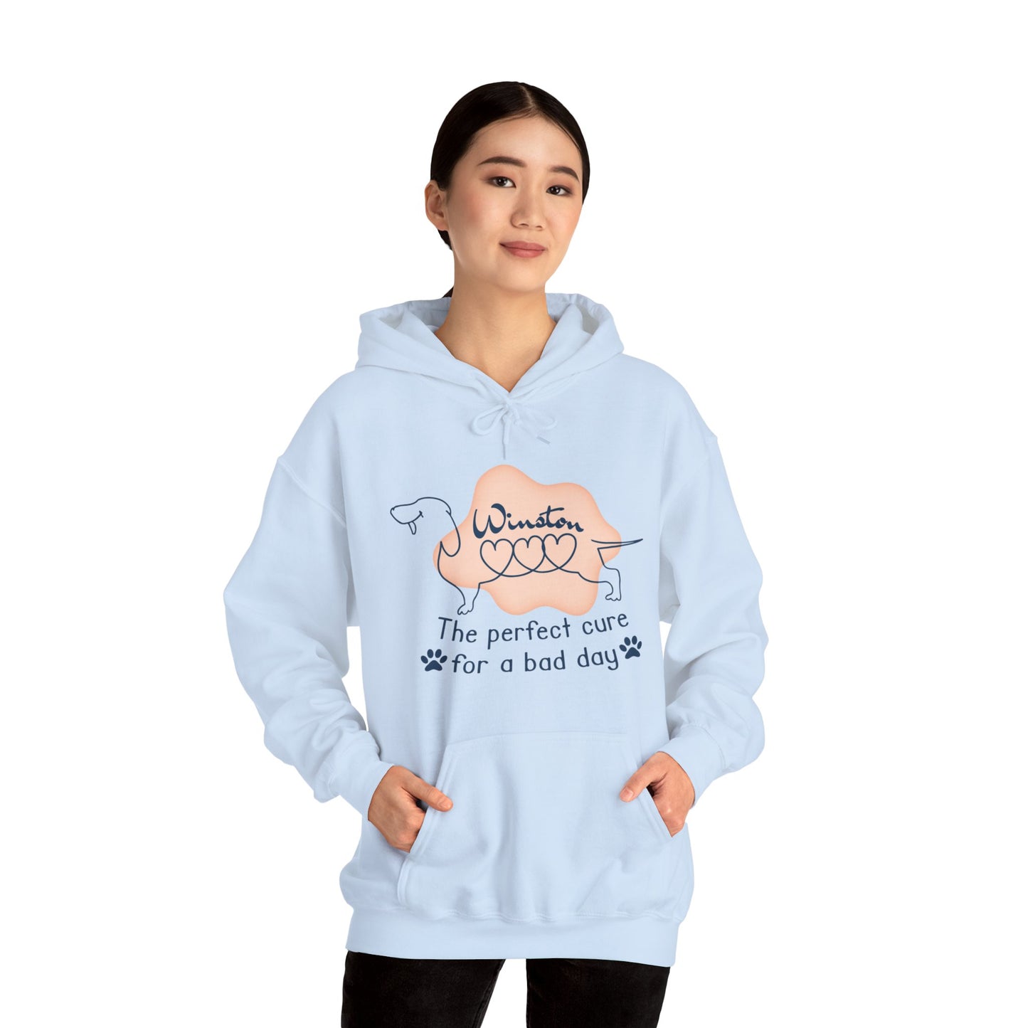 Sudadera con capucha personalizada con nombre de perro salchicha - Sudadera con capucha unisex