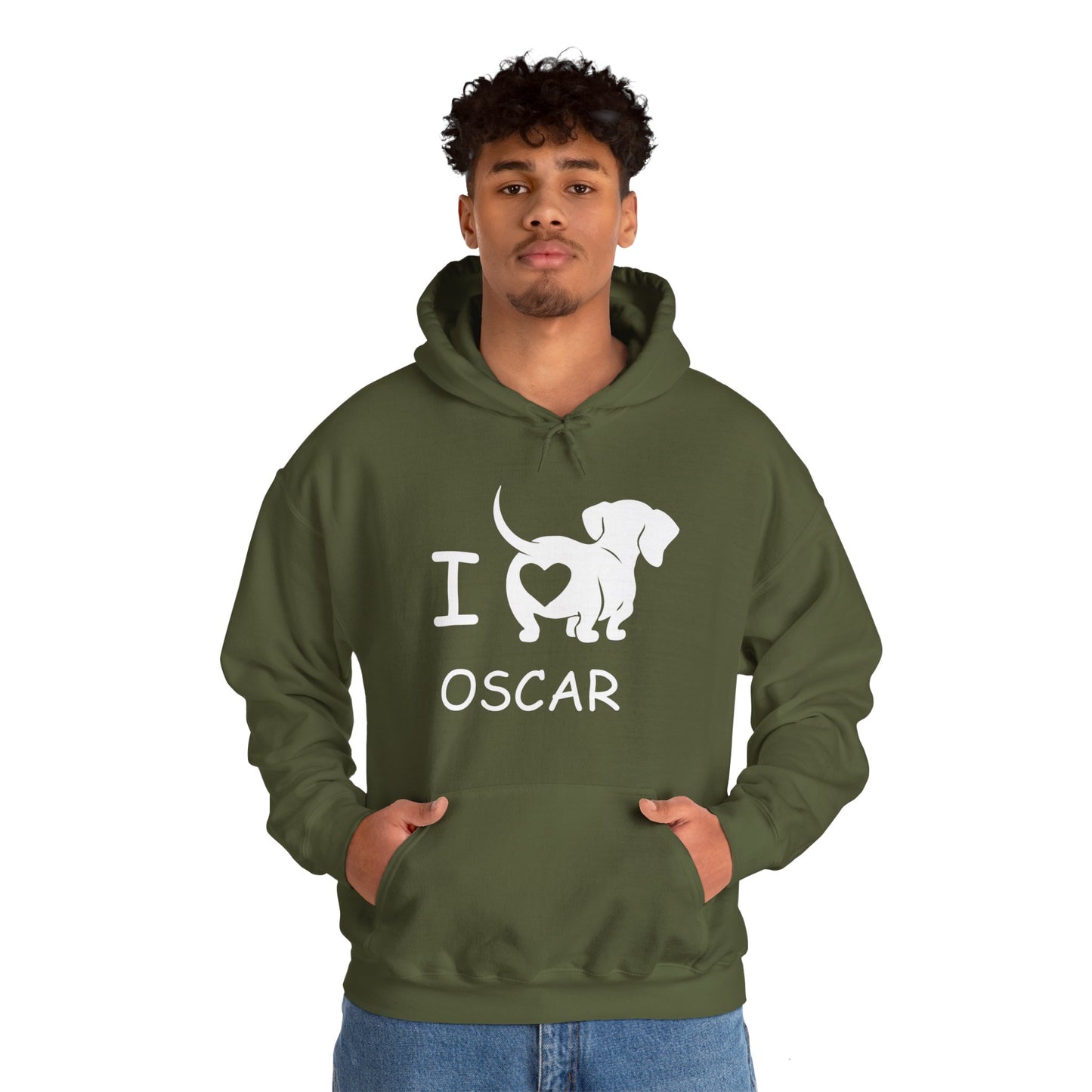 Sudadera con capucha personalizada con nombre de perro salchicha - Sudadera con capucha unisex