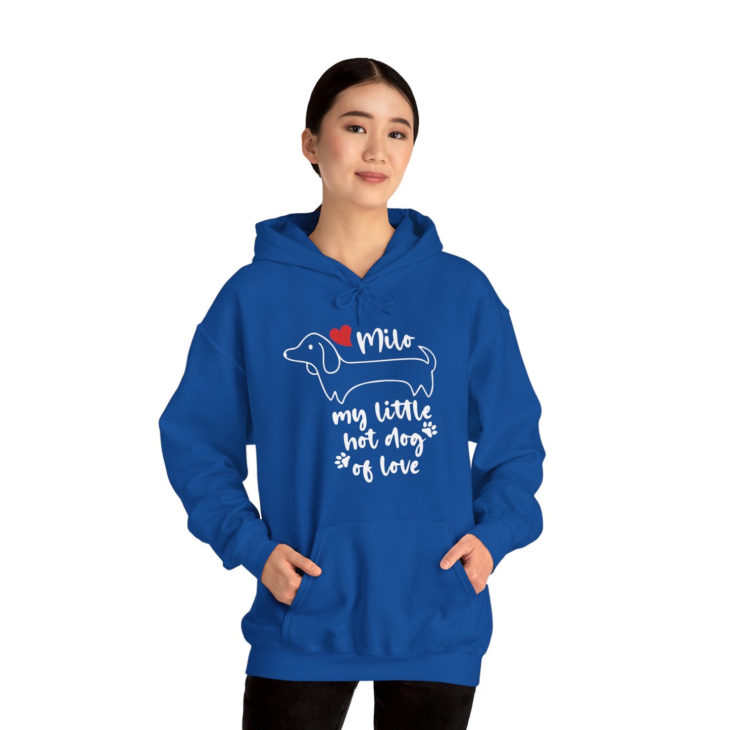 Sudadera con capucha personalizada con nombre de perro salchicha - Sudadera con capucha unisex