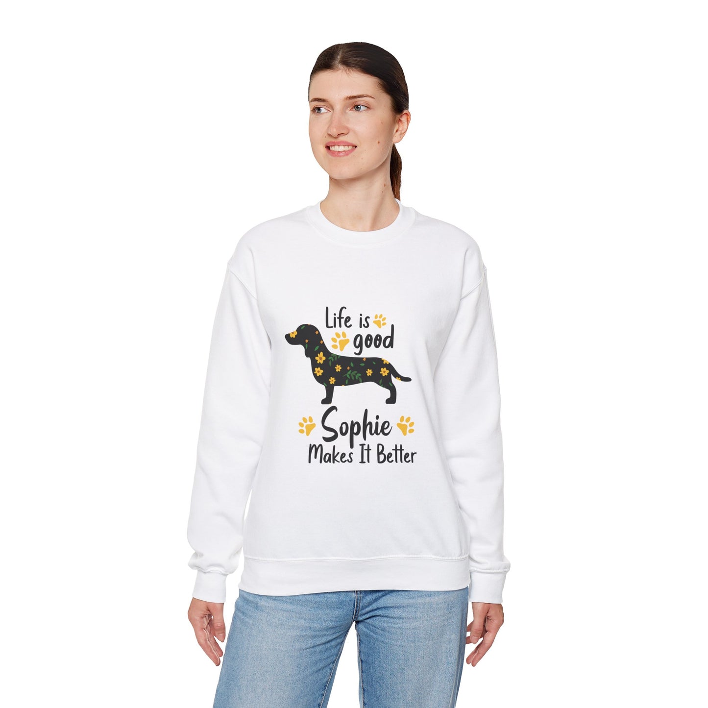 Sudadera personalizada con nombre de perro salchicha - Sudadera unisex