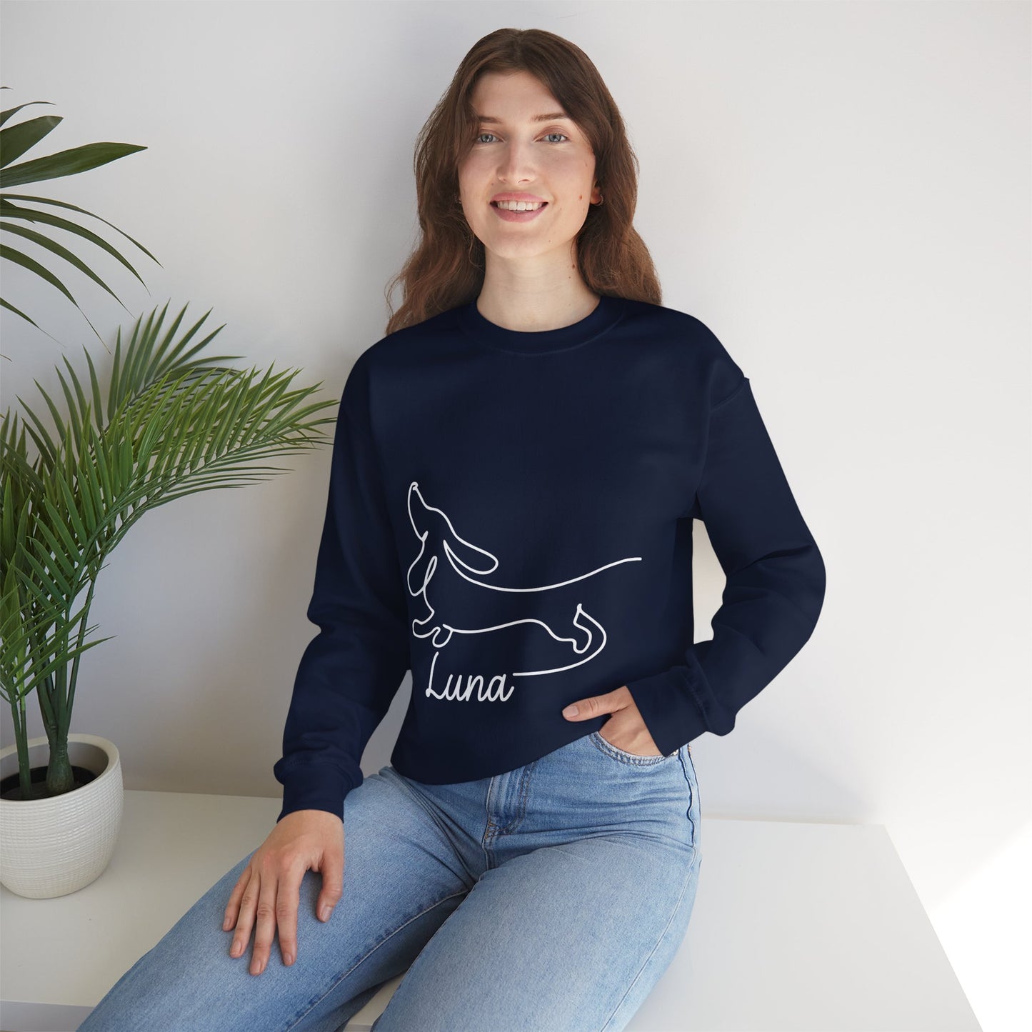 Sudadera personalizada con nombre dachshund - Sudadera unisex para amantes de Dachshund