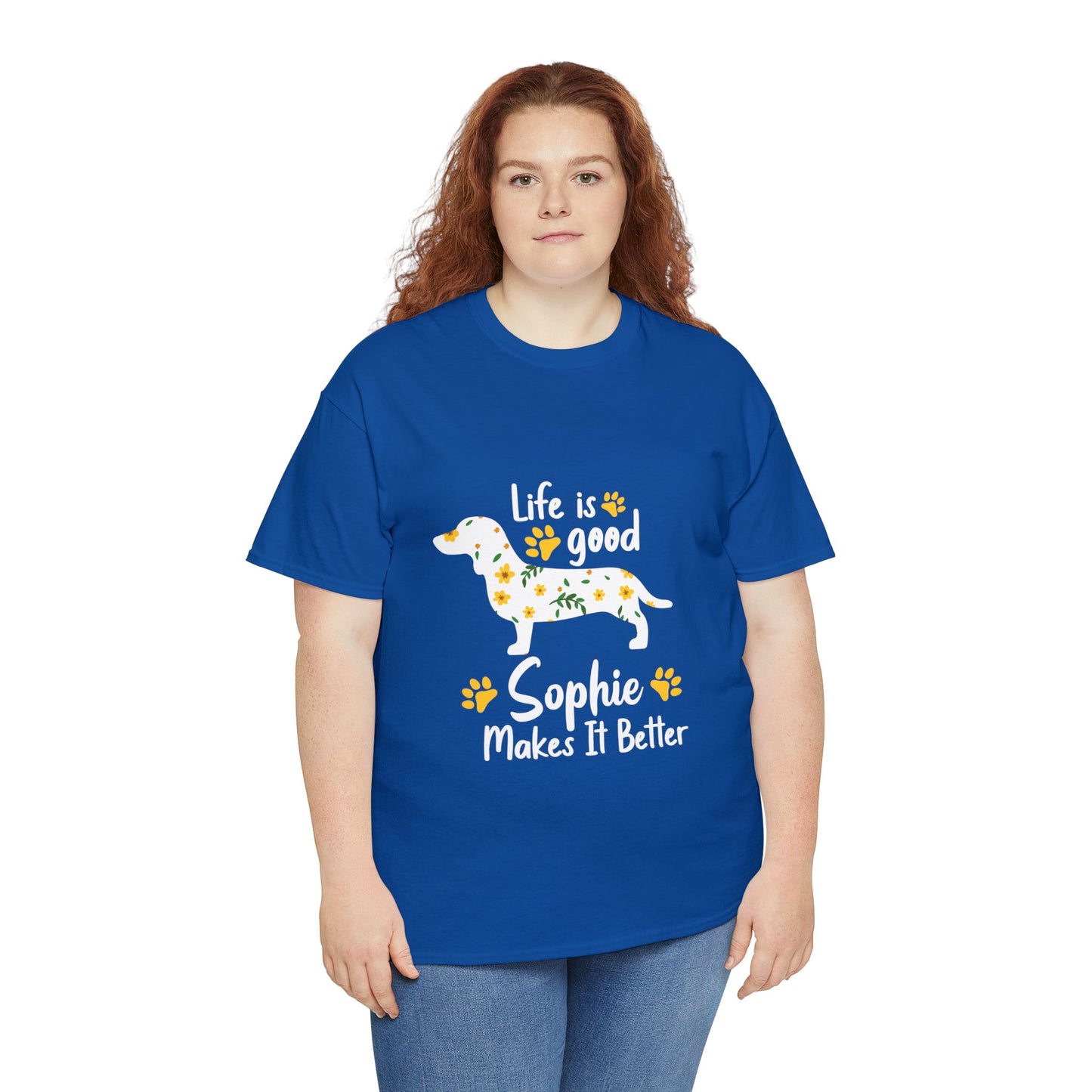 Camiseta personalizada con nombre de perro salchicha