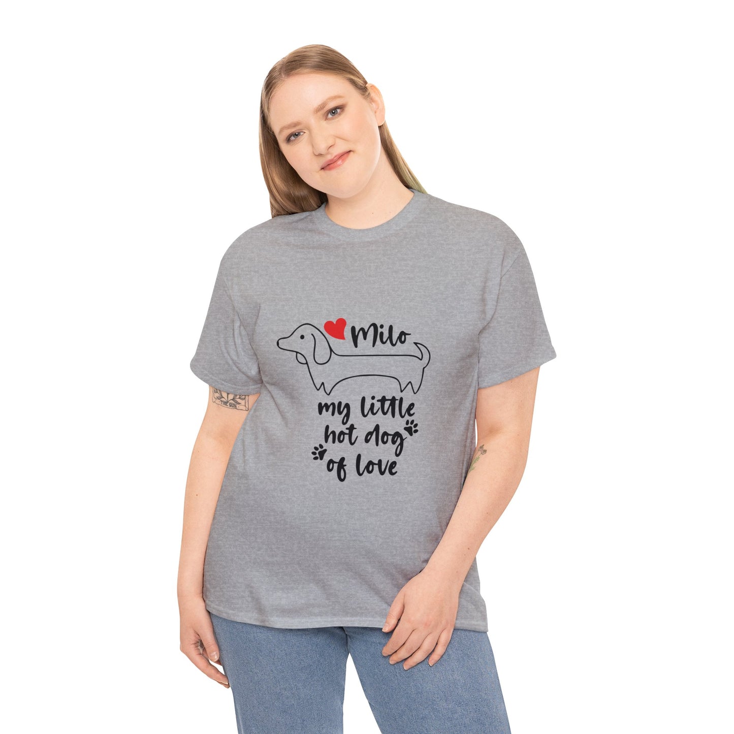 Camiseta personalizada con nombre de perro salchicha