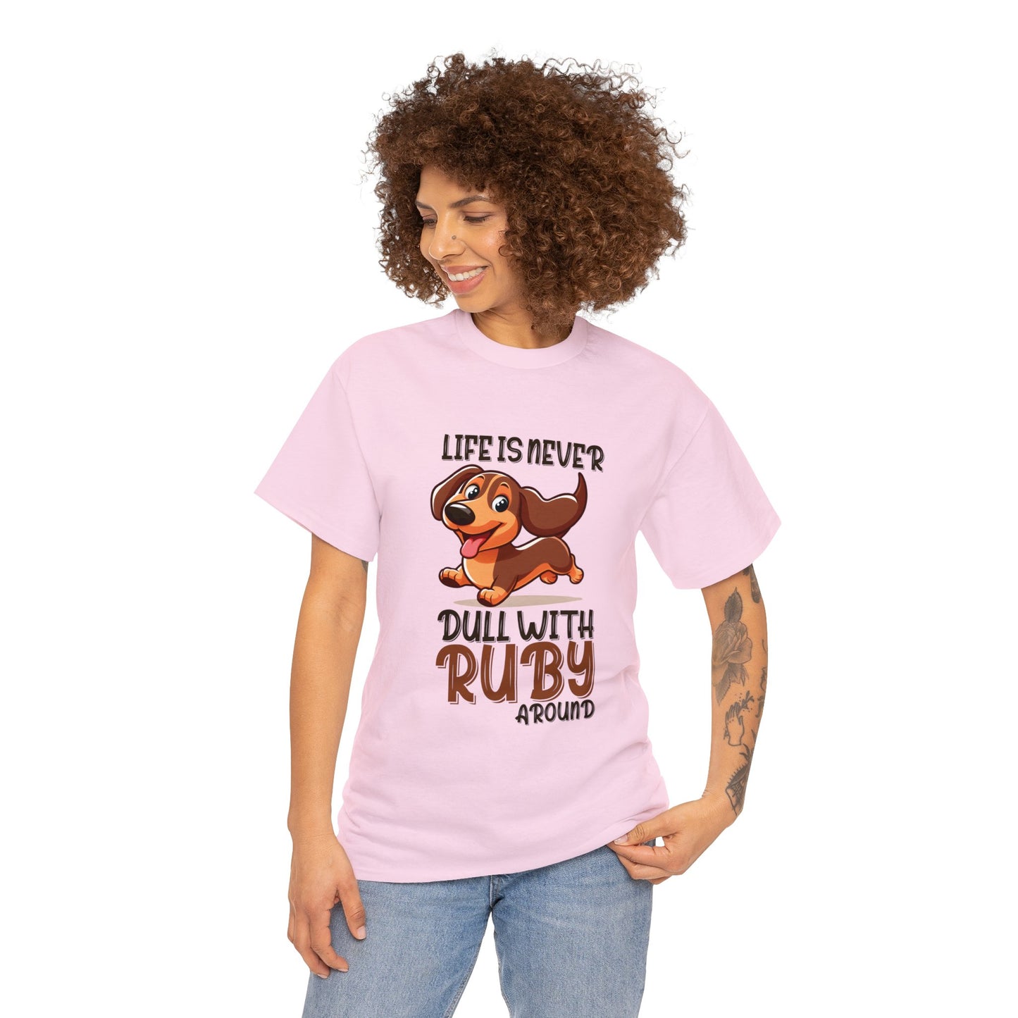 Camiseta personalizada con nombre de perro salchicha