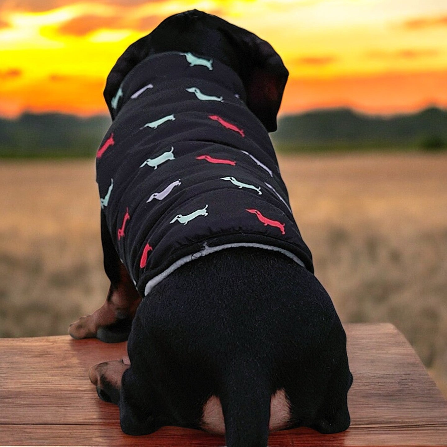 Dachshund Zipper Vest Windproof Winter Jacket