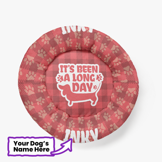 Winnie - Personalized Cloud-Comfort Large Dachshund Bed | Anti-Anxiety Donut Bed for Dachshunds