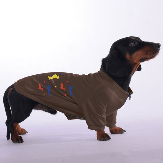 Penny- zip-up hooded sweatshirt for dachshund