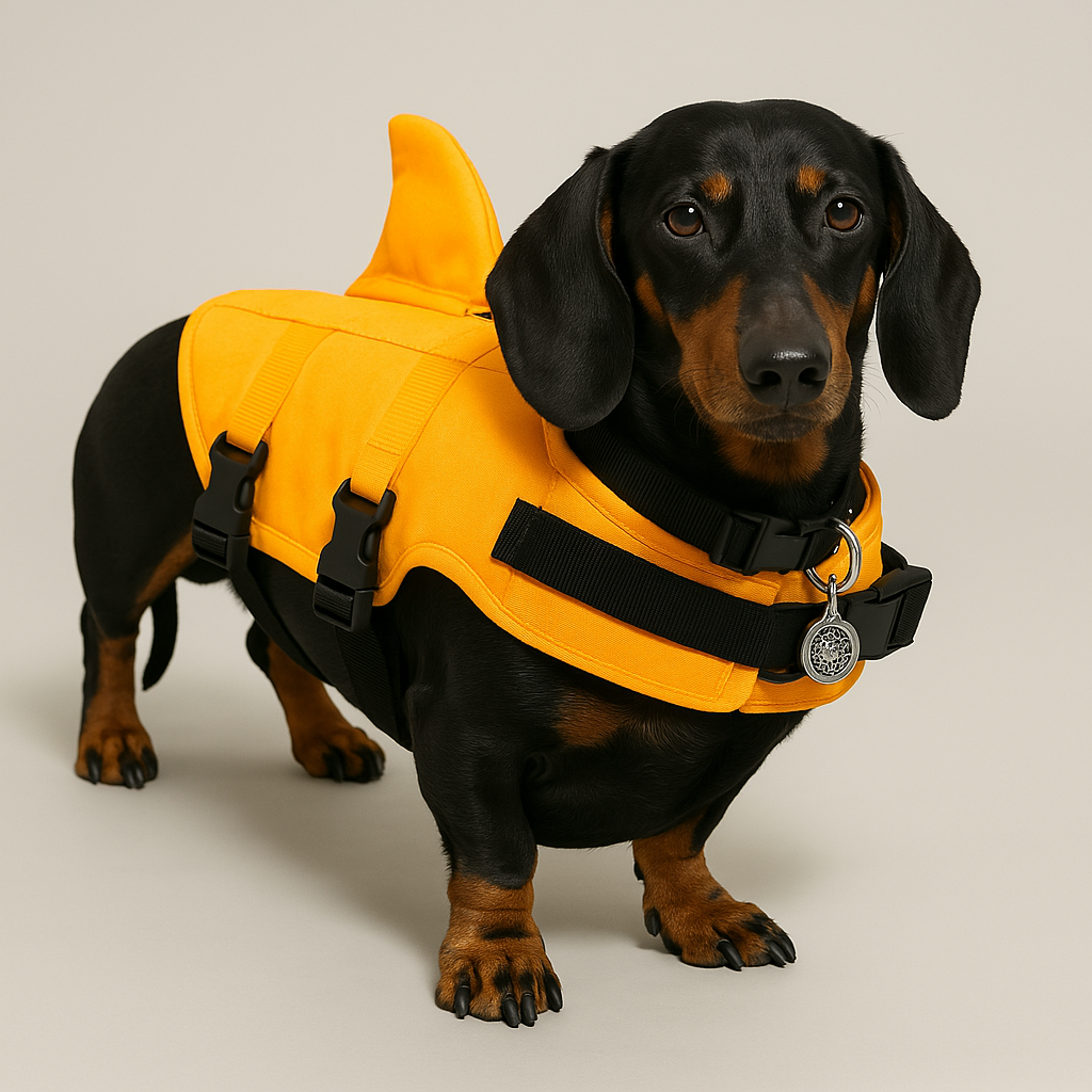 Chaleco de tiburón Dachshund para cachorros juguetones