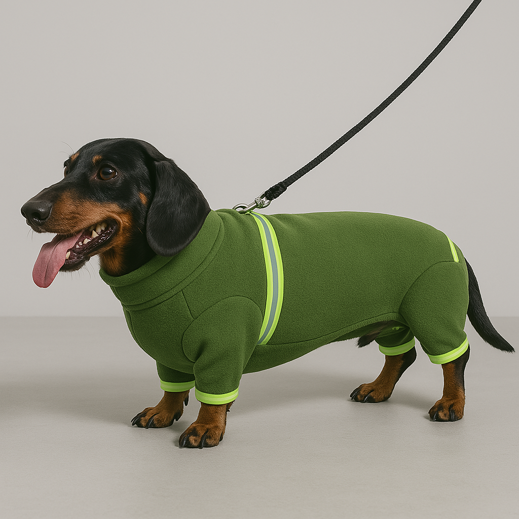 Dachshund-Winter-Fleece-Sweater-with-Reflective-Stripes