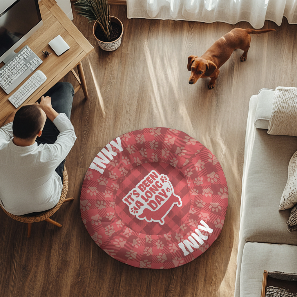 Winnie - Personalized Cloud-Comfort Large Dachshund Bed | Anti-Anxiety Donut Bed for Dachshunds