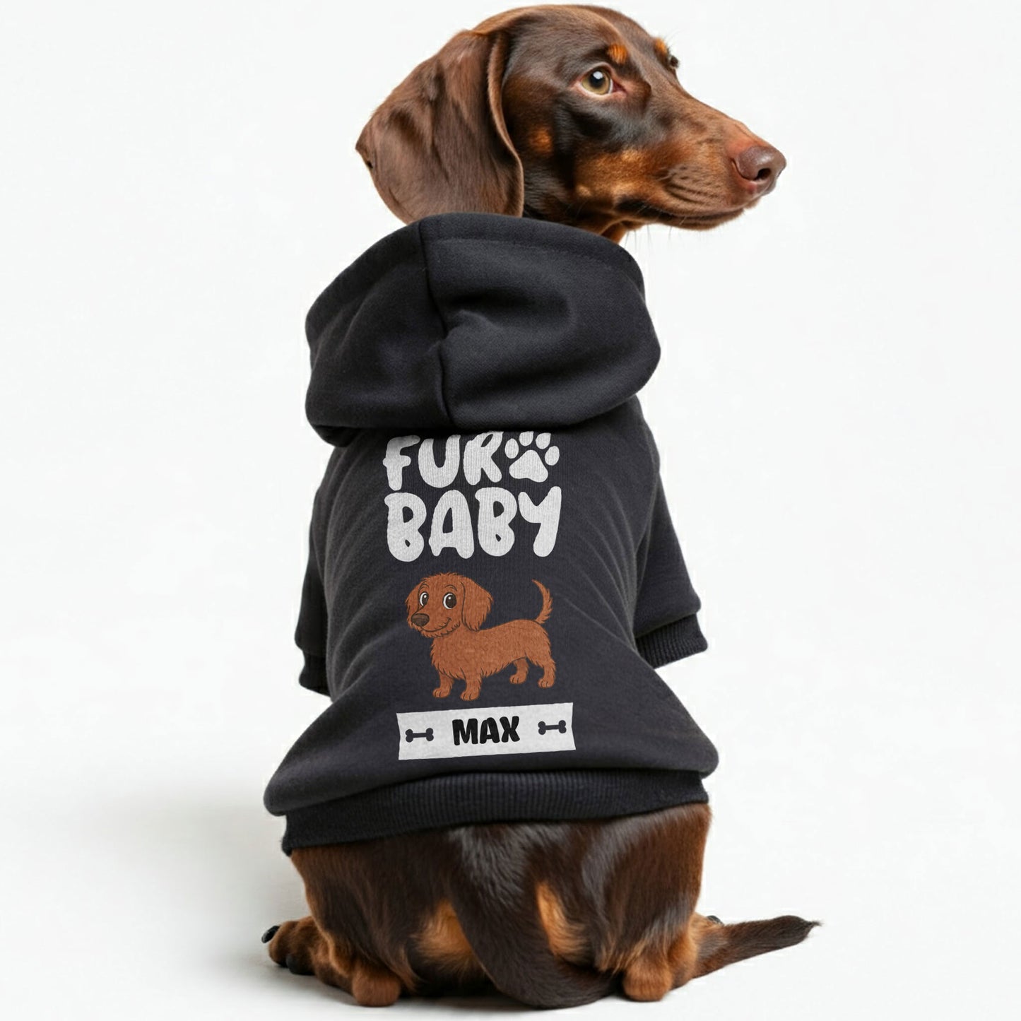 Fur Baby – Personalized Dachshund Hoodies with Your Doxie’s Name & Clipart – Stylish, Cozy & Made from Premium 100% Cotton