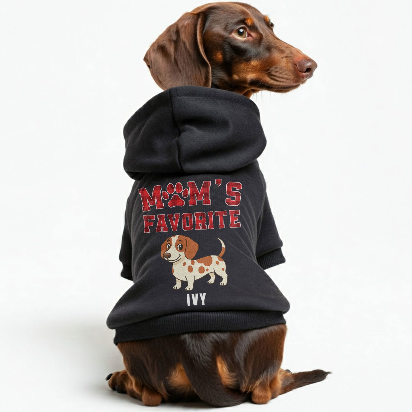 Mom's Favorite – Personalized Dachshund Hoodies with Your Doxie’s Name & Clipart – Stylish, Cozy & Made from Premium 100% Cotton