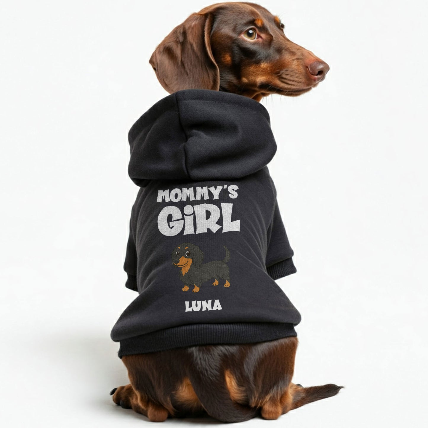 Mommy’s Boy – Personalized Dachshund Hoodies with Your Doxie’s Name & Clipart – Stylish, Cozy & Made from Premium 100% Cotton