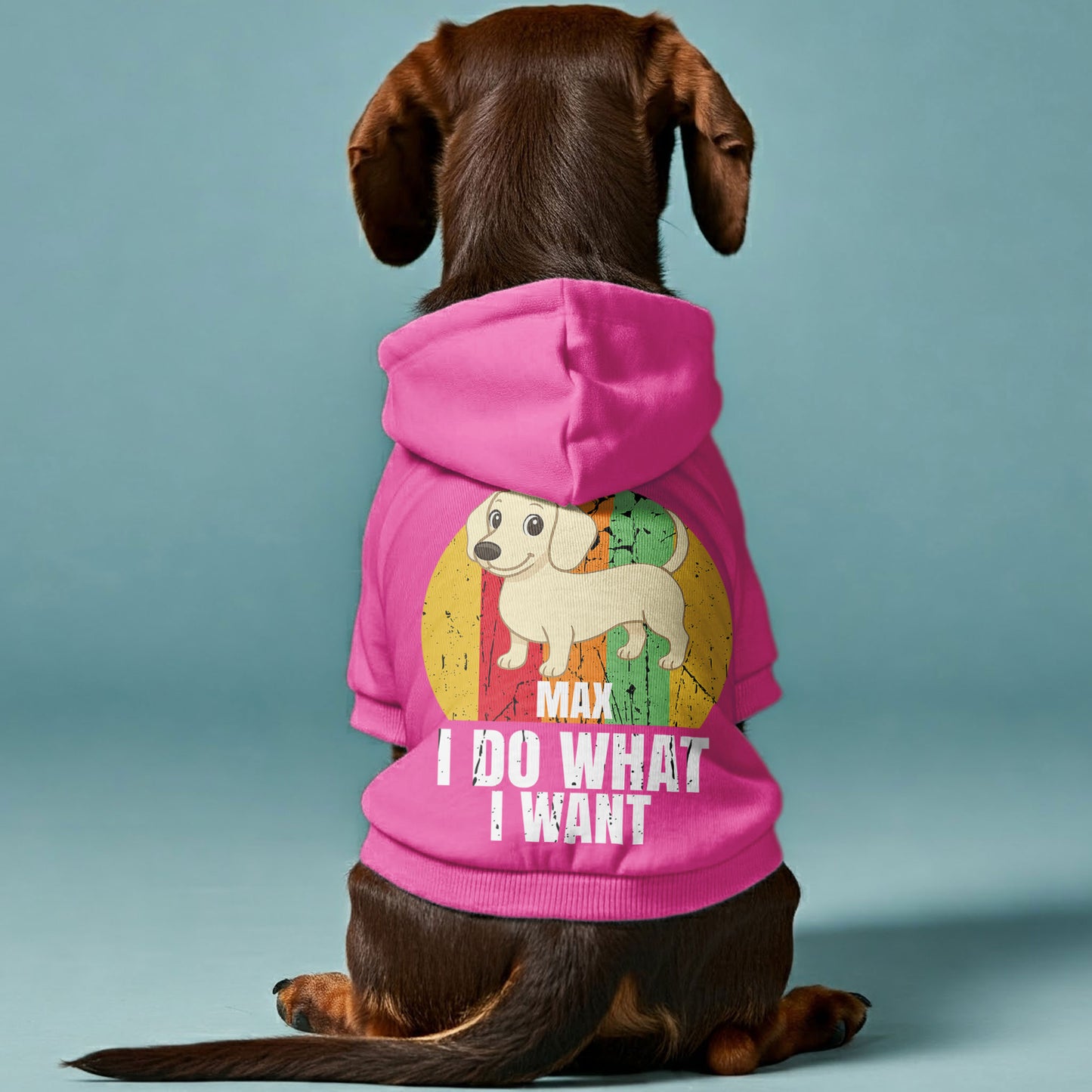 I Do What I Want – Personalized Dachshund Hoodies with Your Doxie’s Name & Clipart – Stylish, Cozy & Made from Premium 100% Cotton