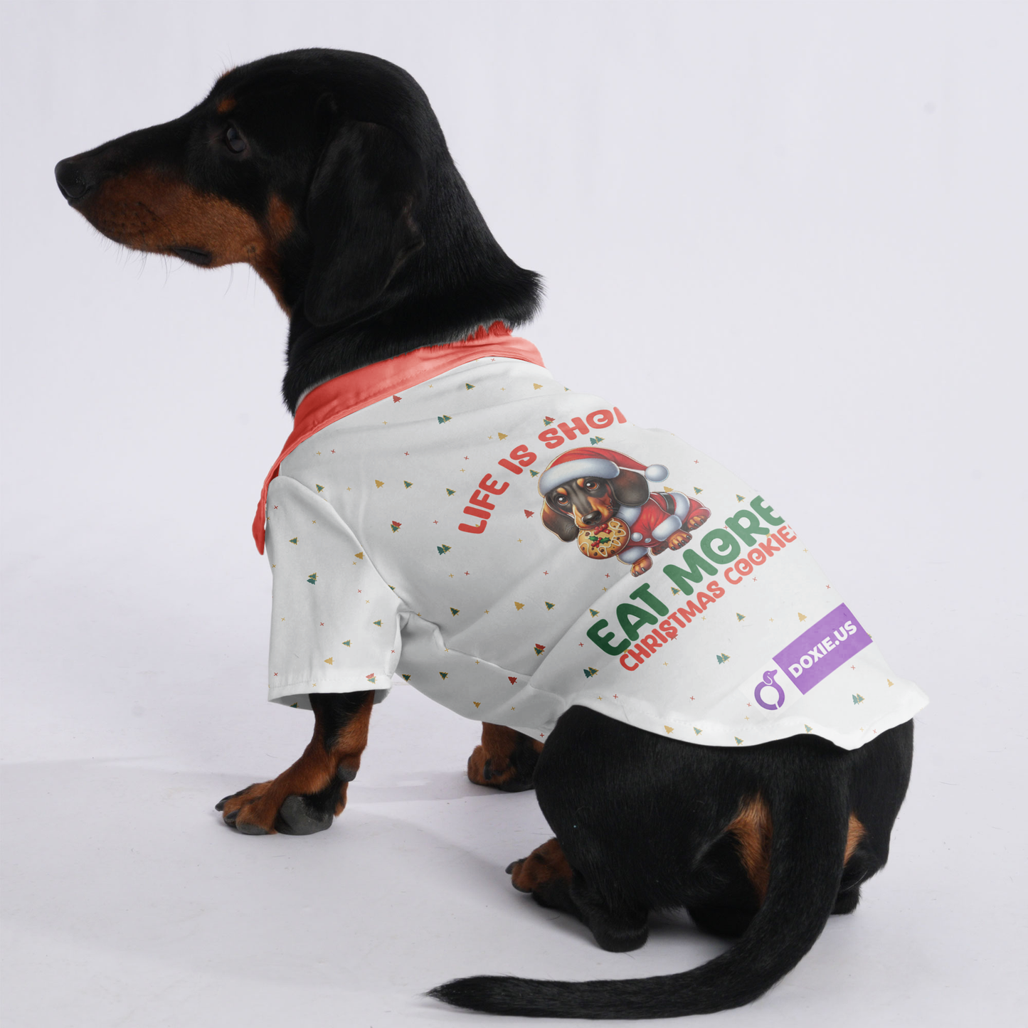 LIFE IS SHORT , EAT MORE CHRISTMAS COOKIES - Hawaiian Shirt for Doxies